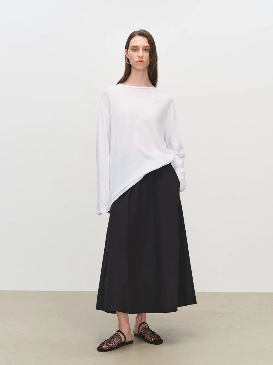 Silk Hemp A-Line Skirt - Image 4