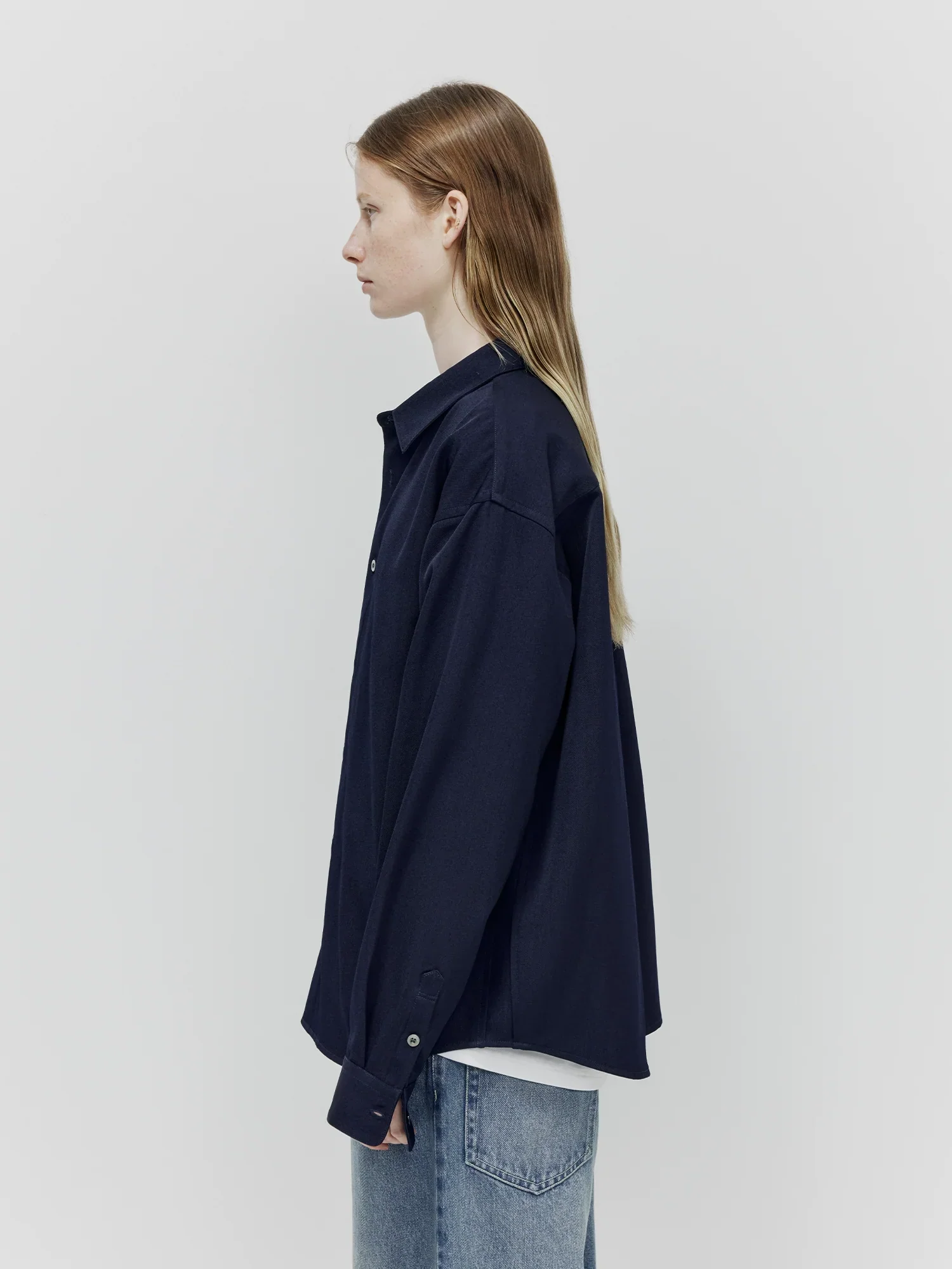 Silk-Like Relaxed Long-Sleeve Shirt - Image 2