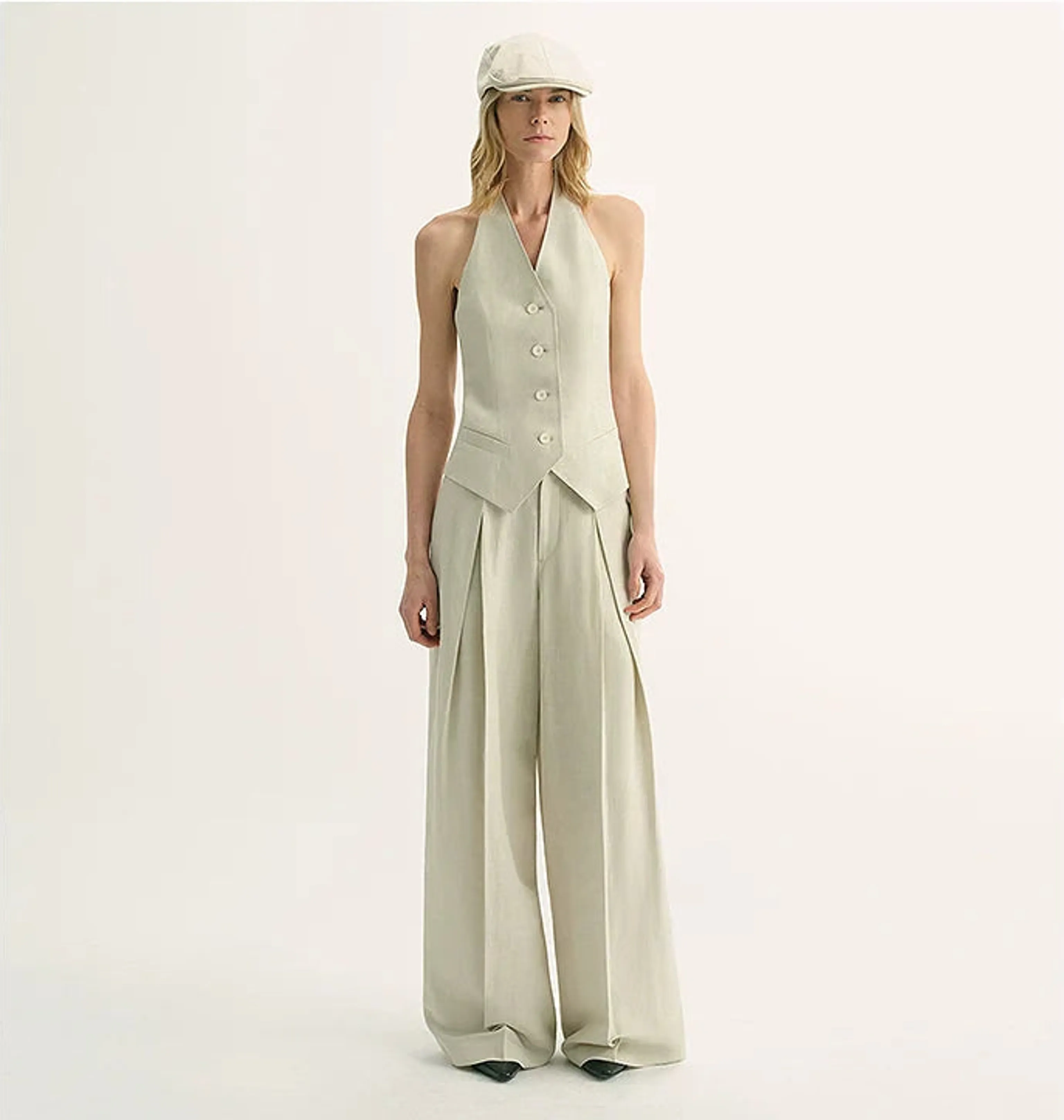 Silk Linen Halter Vest - Image 8