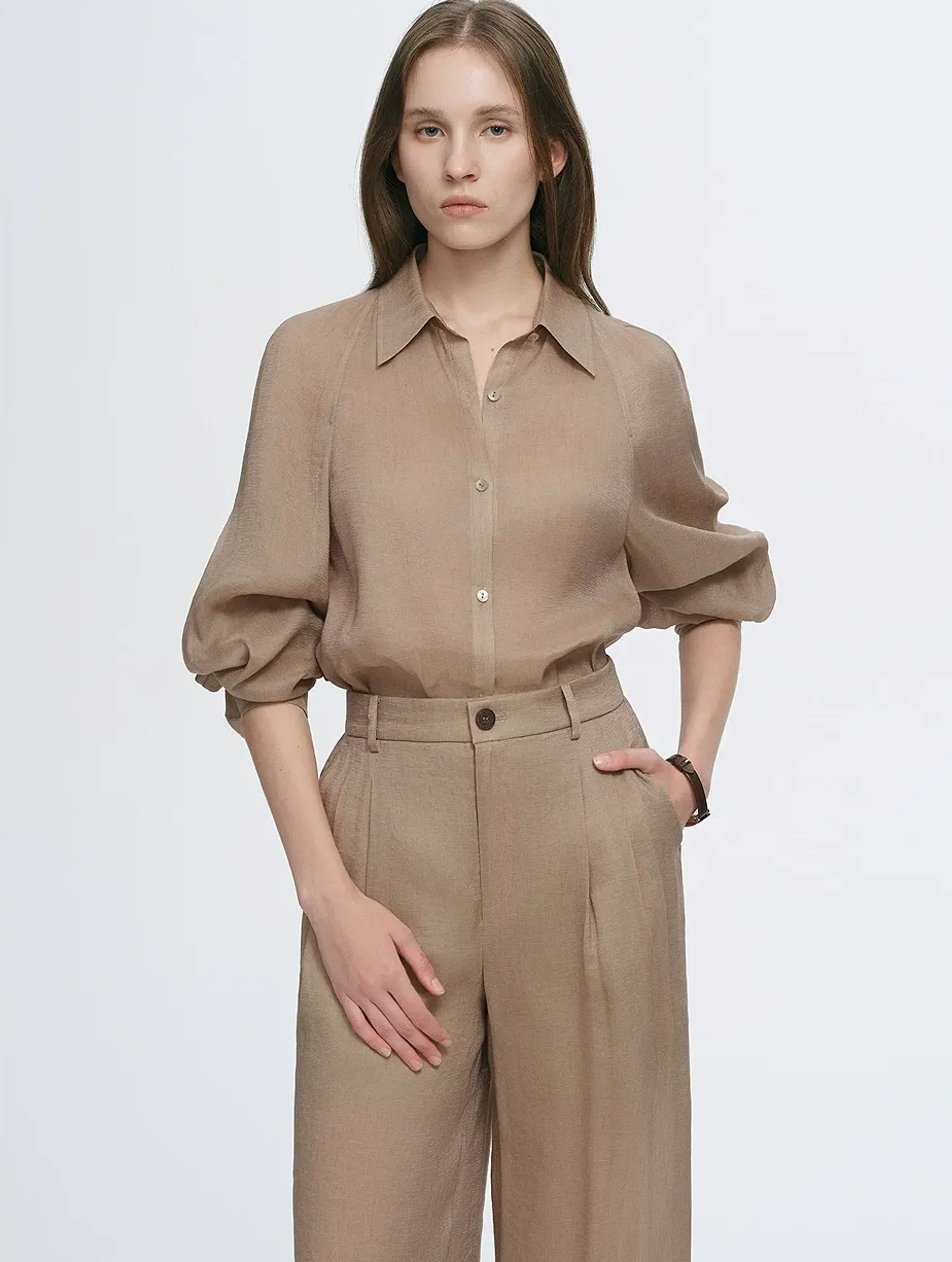 Silk-Linen Oversized Shirt - Image 10