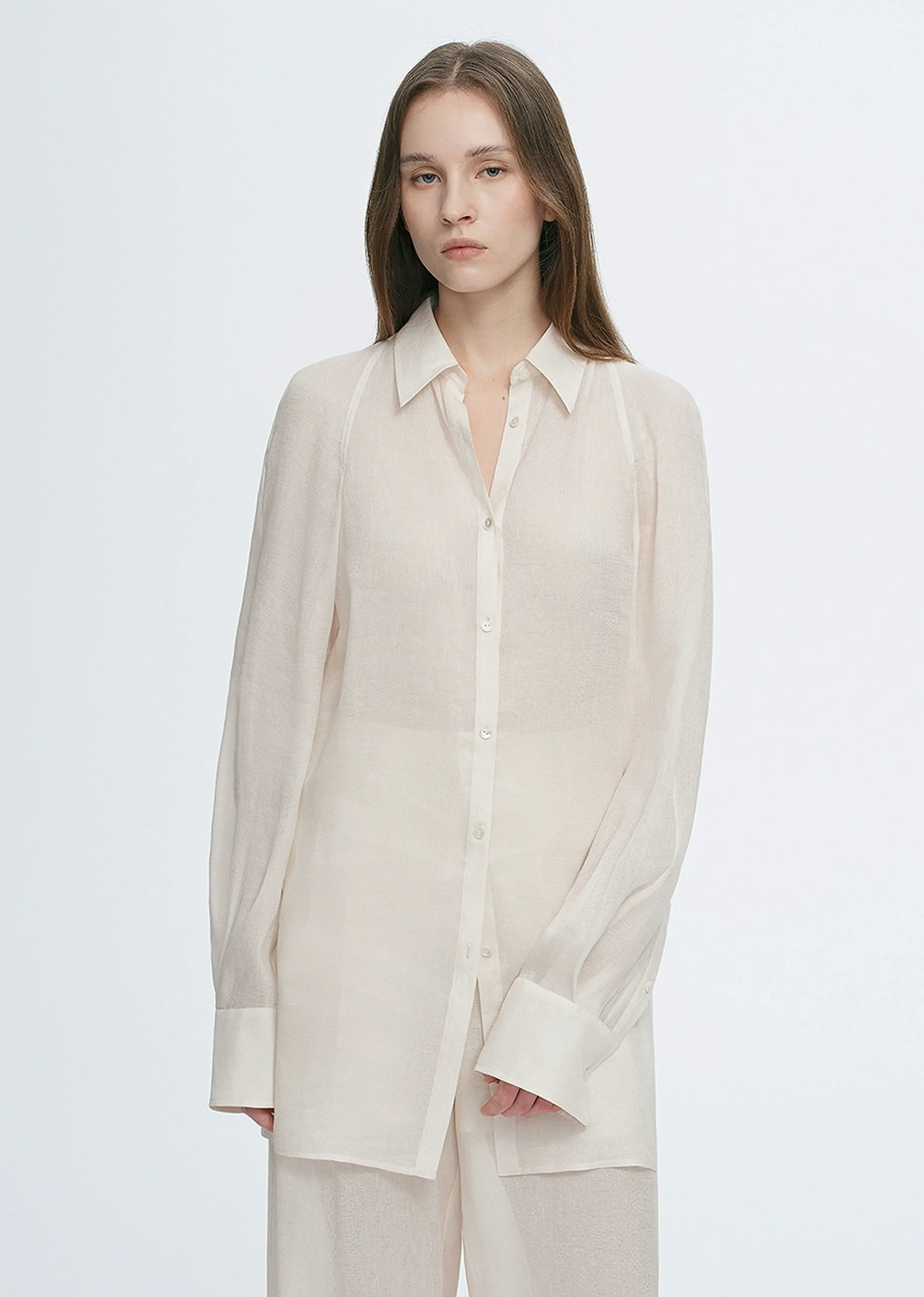 Silk-Linen Oversized Shirt - Image 3
