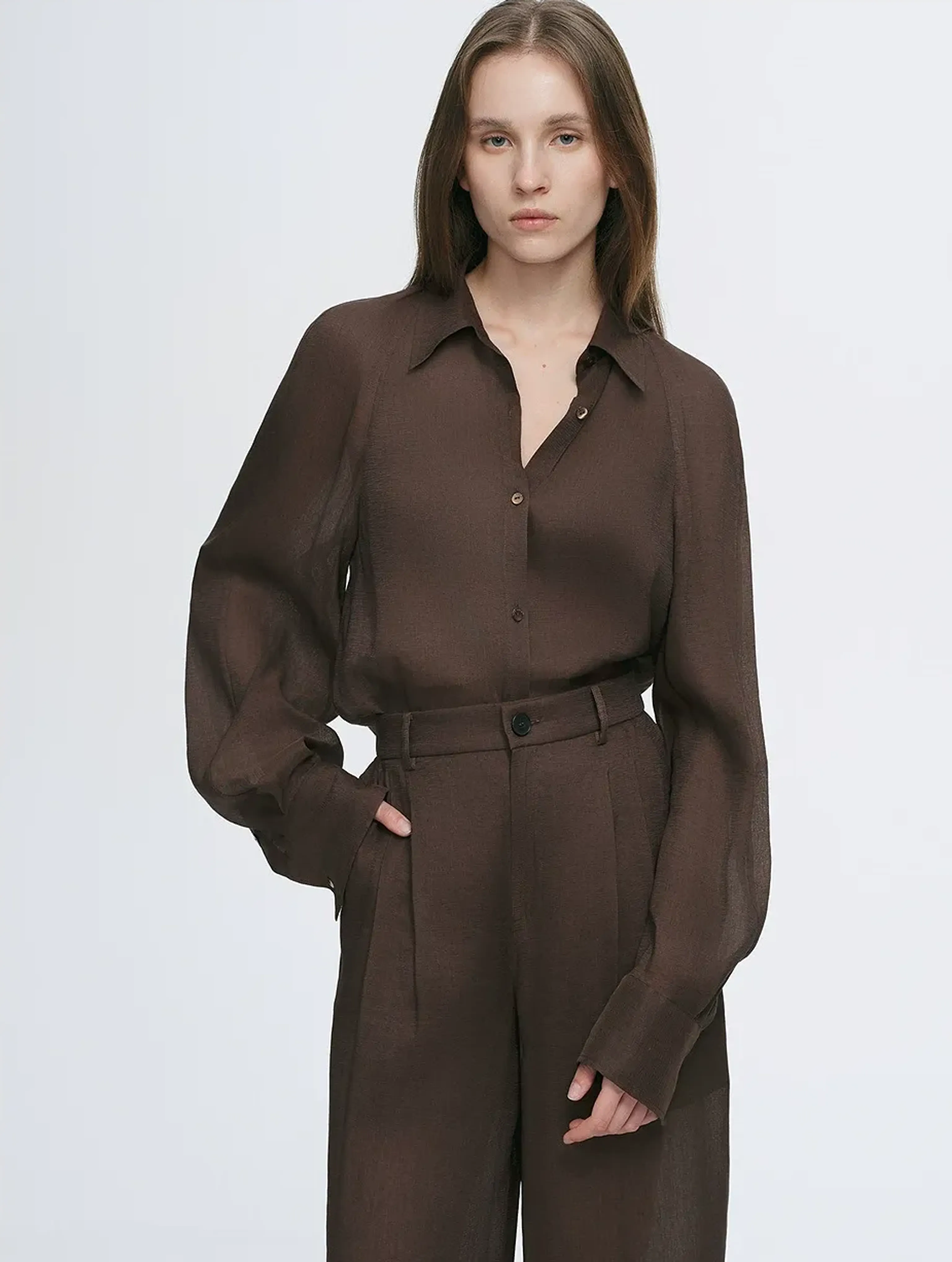 Silk-Linen Oversized Shirt - Image 8