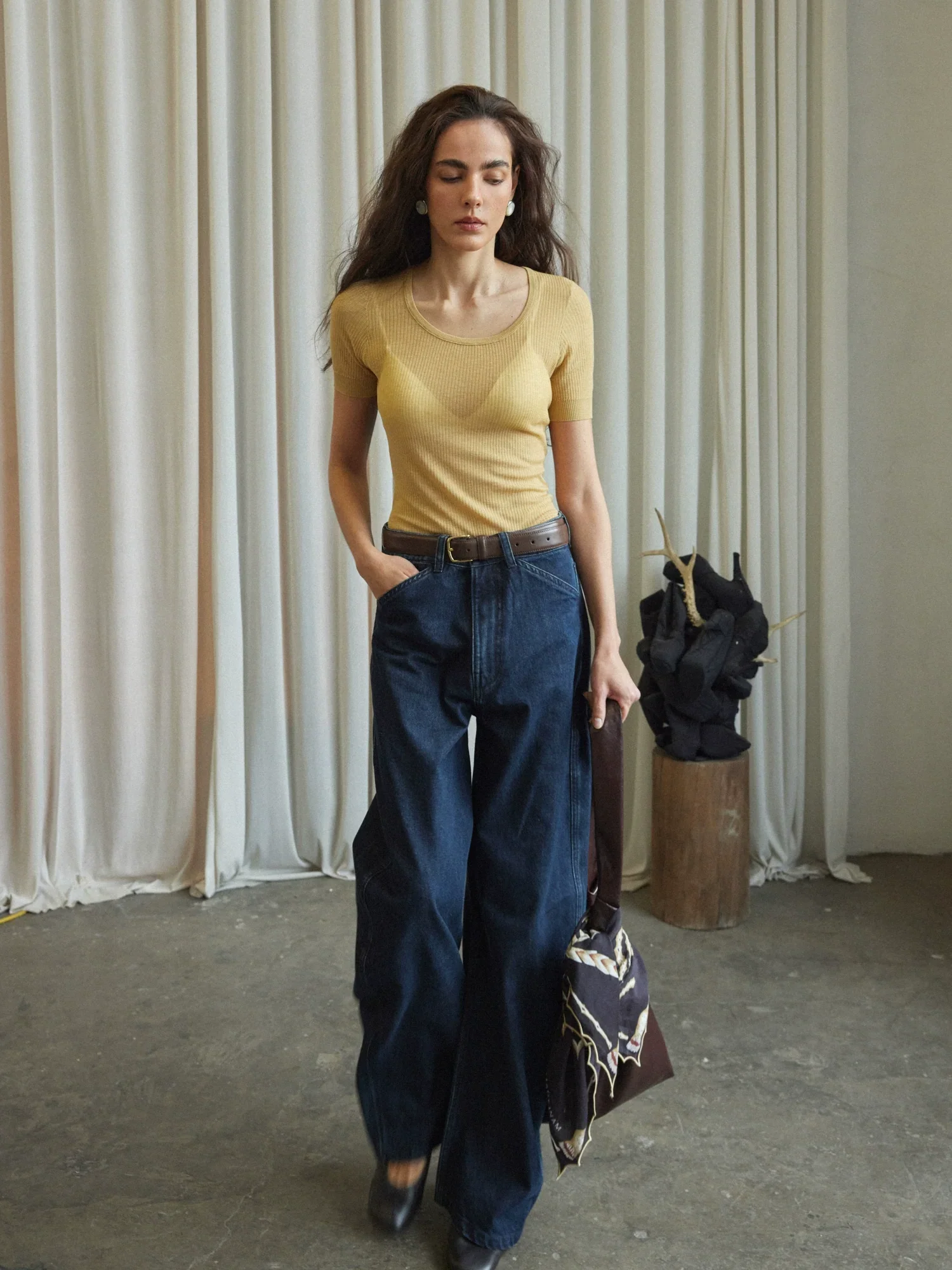 Silk Lyocell Ribbed Jumpsuit - Image 4