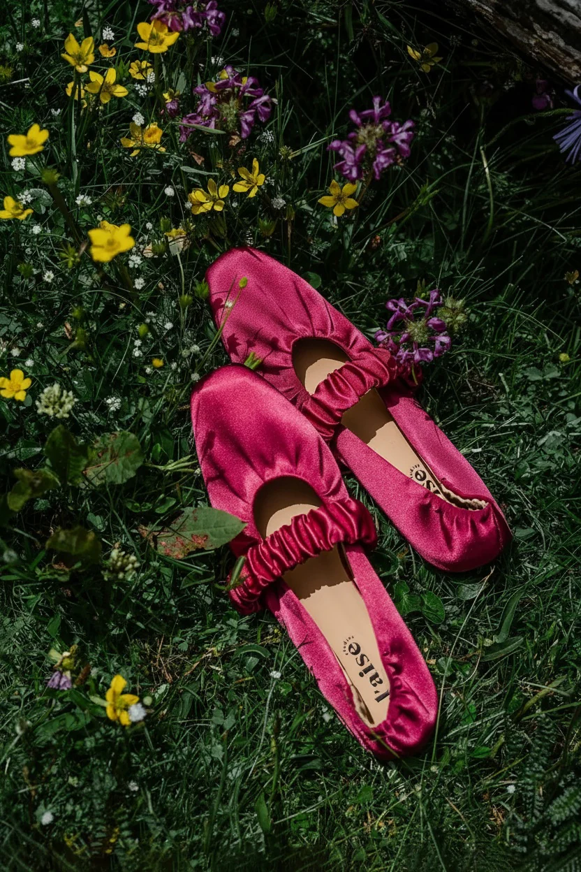 Silk Ruffle Mary Jane Flats - Image 2