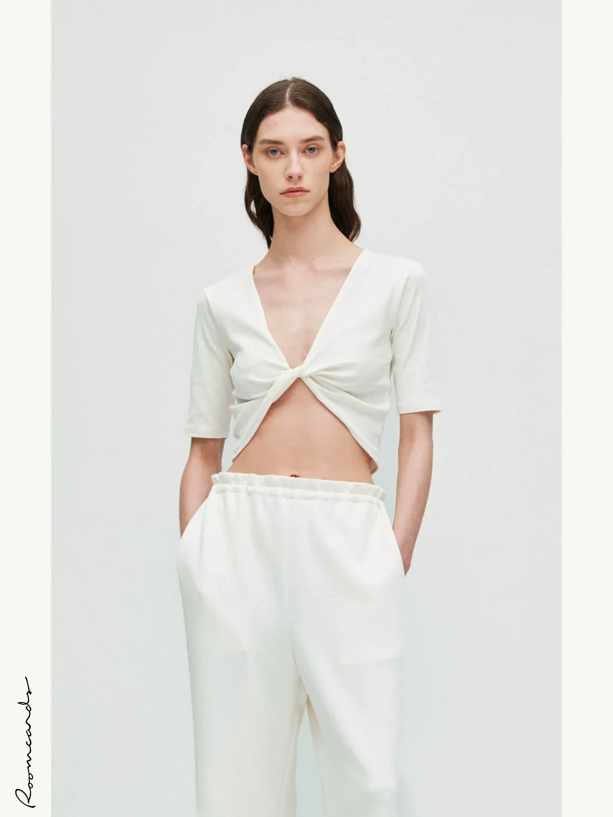Silk Twist Crop Top & Trousers Set - Image 2