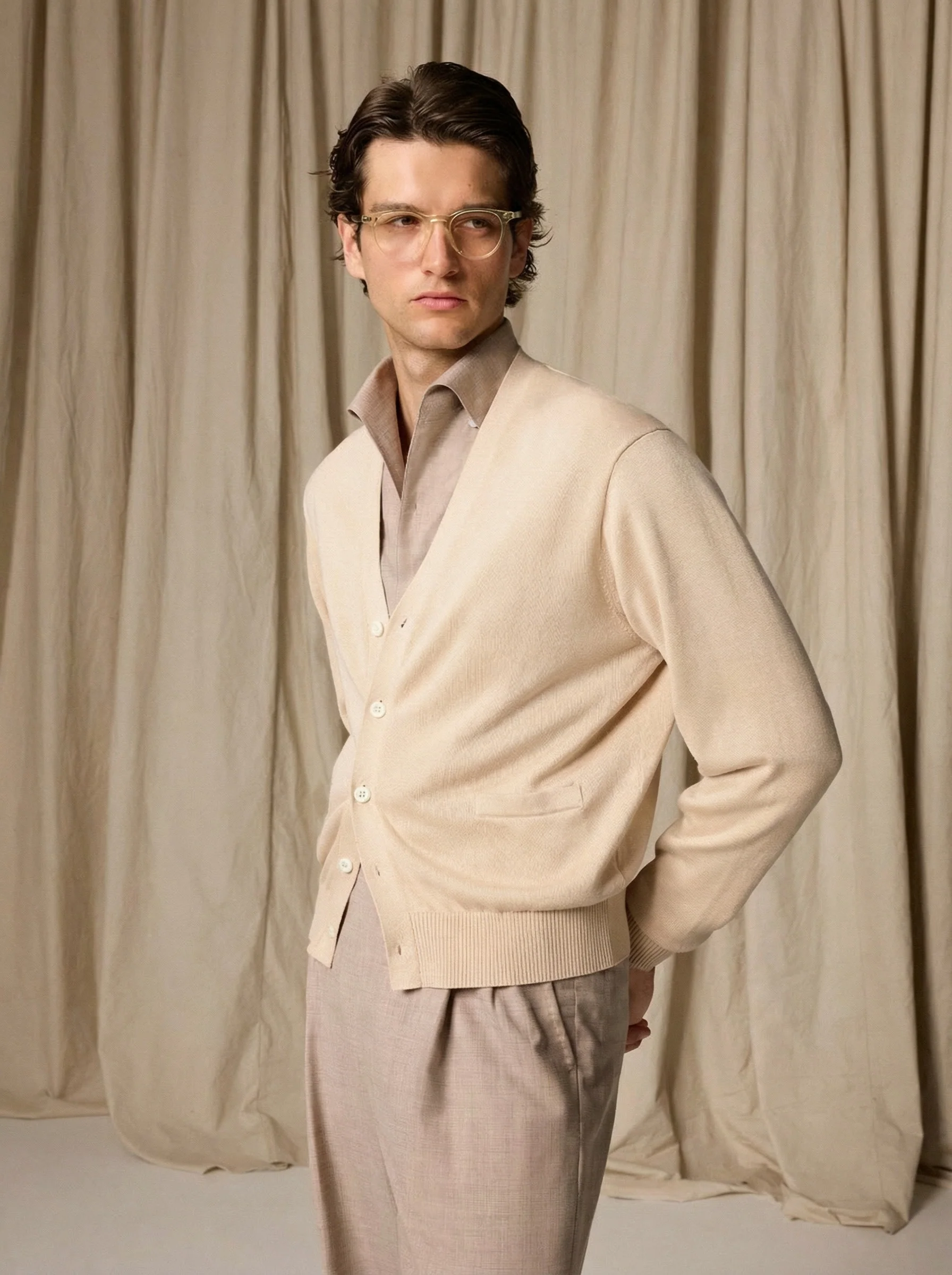 Silk V-Neck Cardigan - Image 2