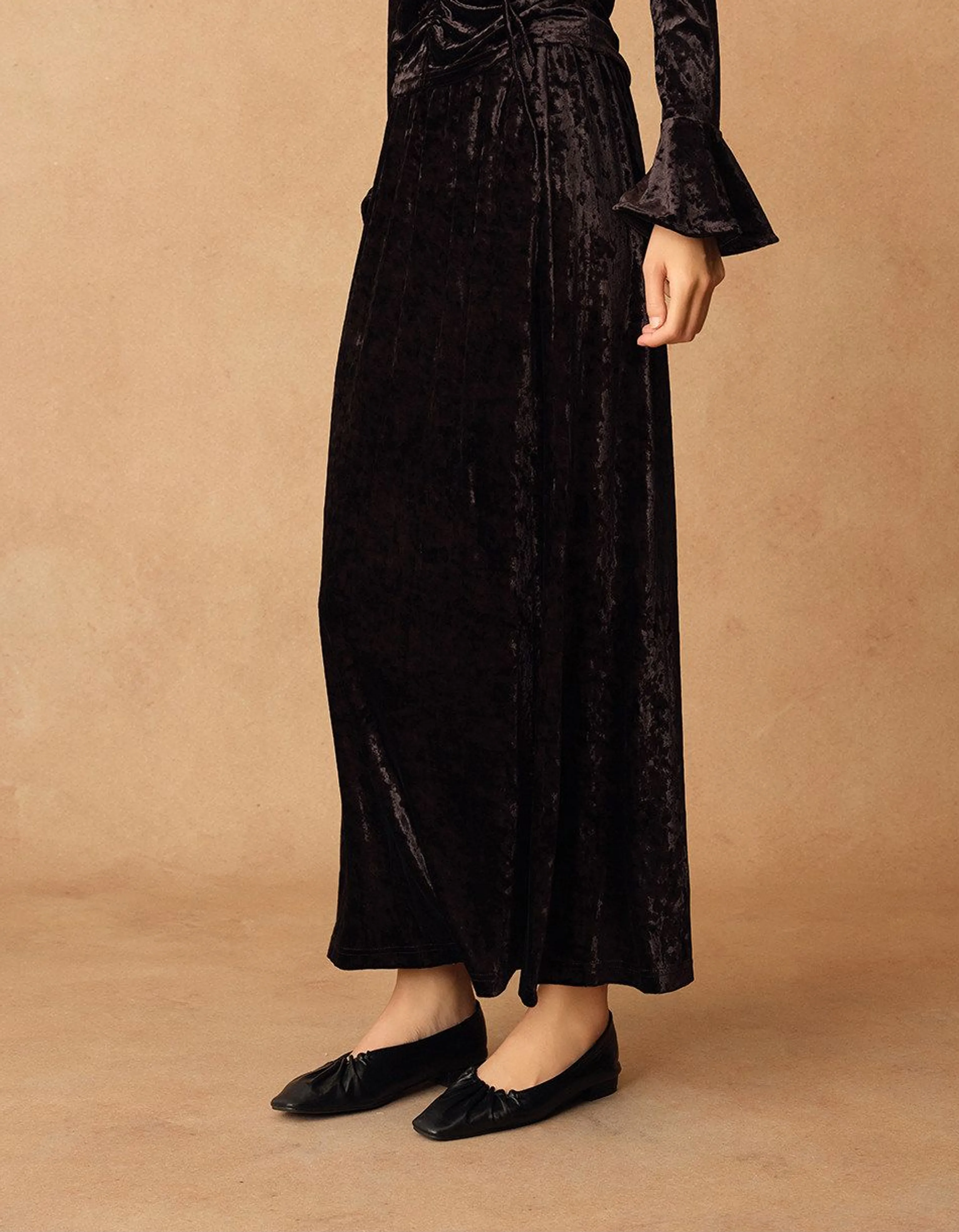 Silk Velvet Side-Slit Skirt - Image 7
