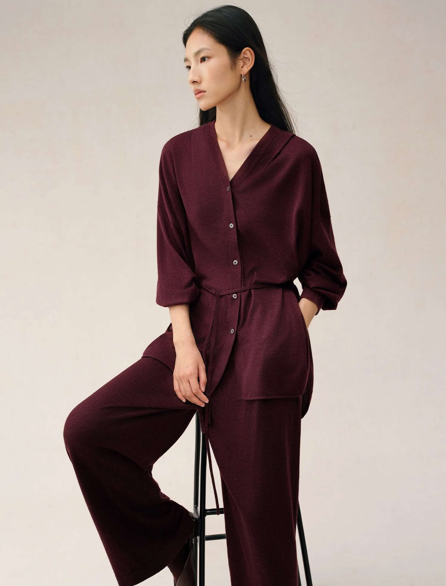 Silk Wool Knit Three-Piece Set - Image 6