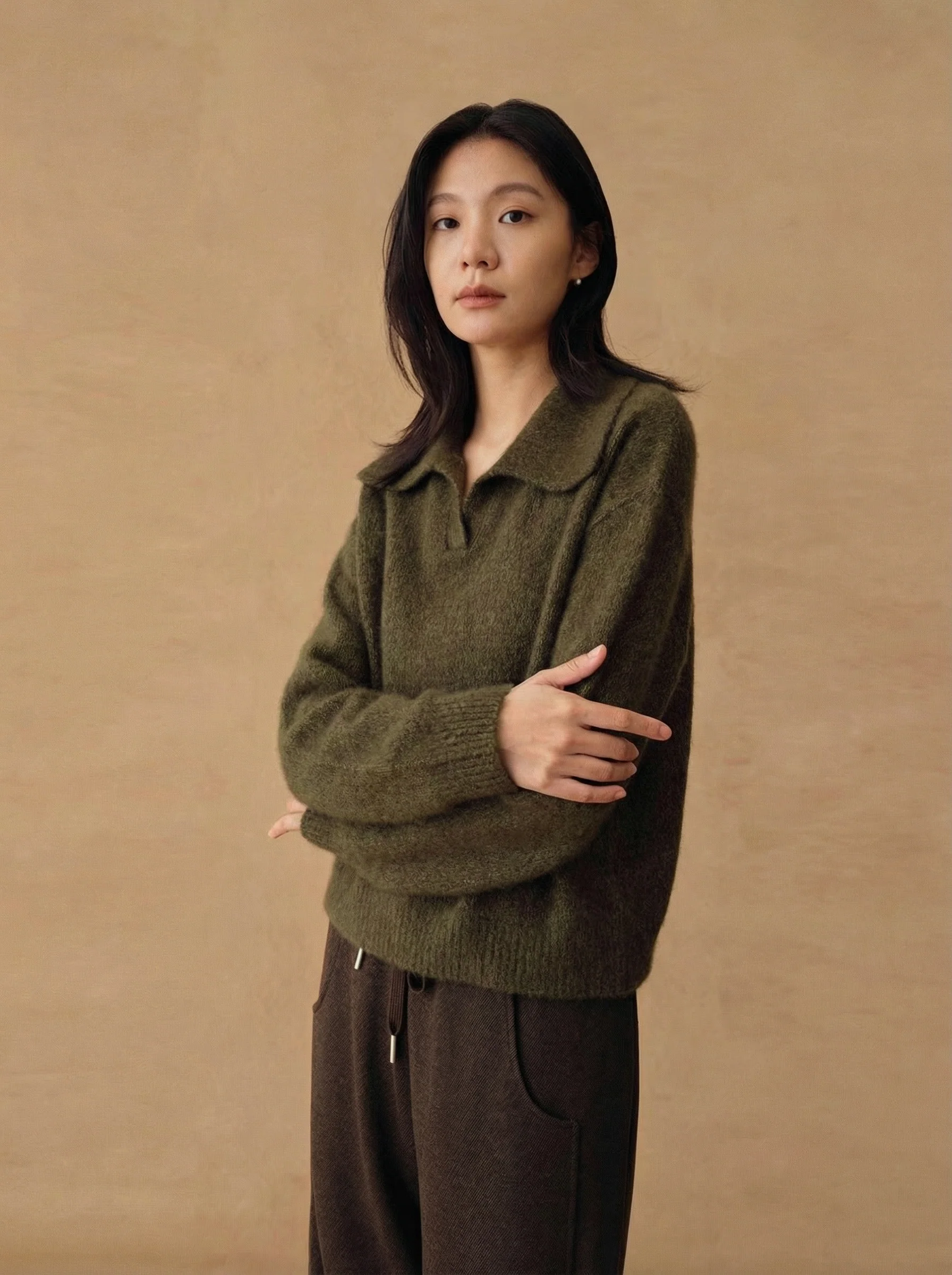 Silk Wool Polo Sweater - Image 4