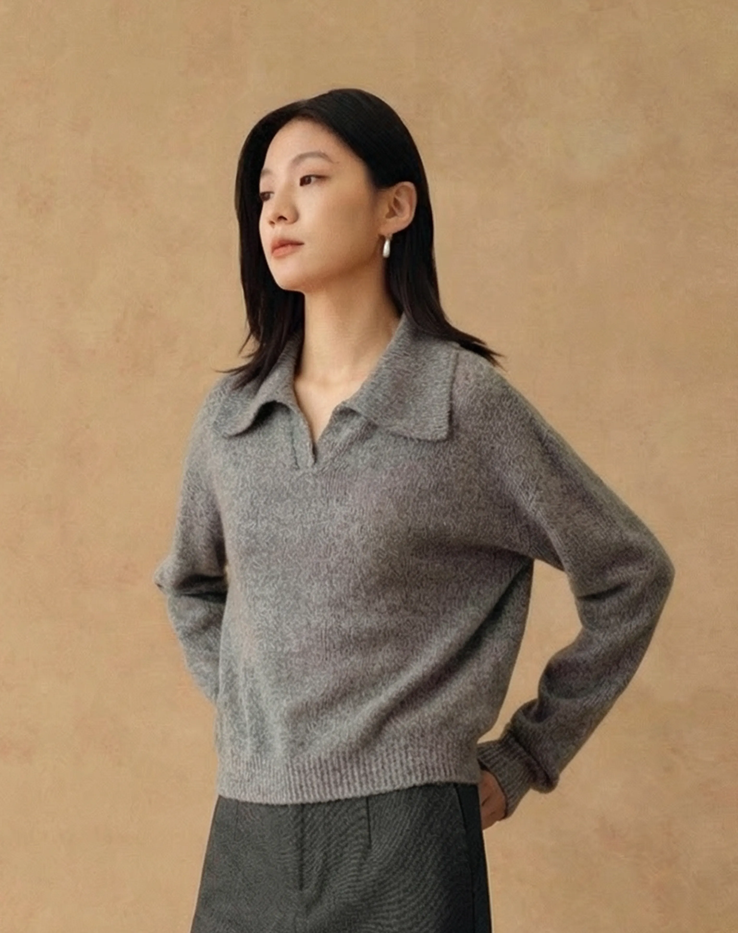 Silk Wool Polo Sweater - Image 5