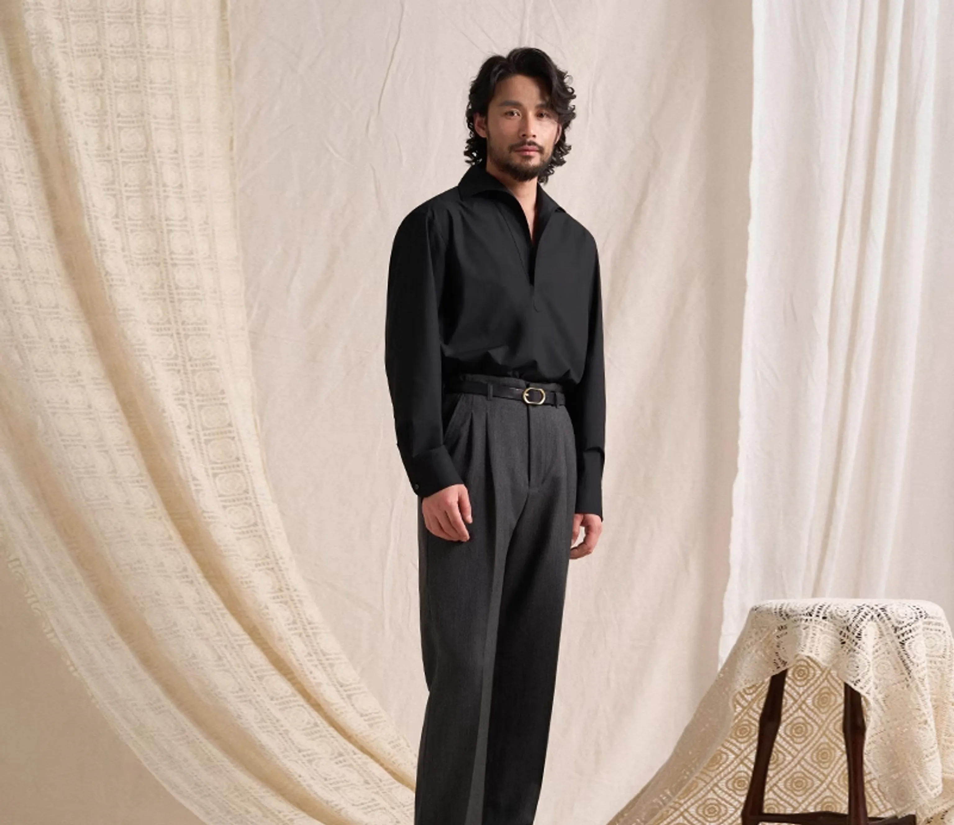 Silky Collar Modal Shirt - Image 10