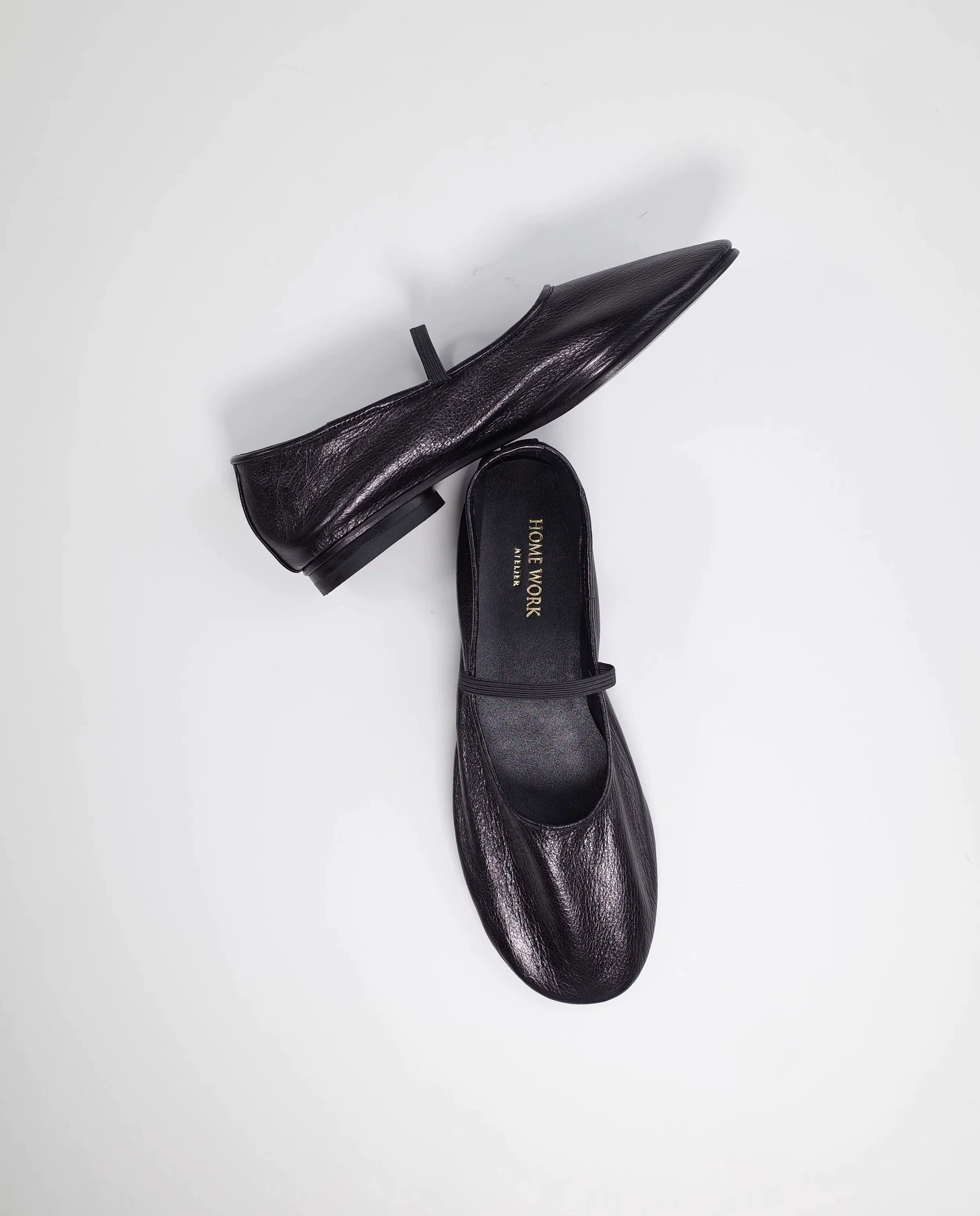 Silver Ballet Flats with Strap - Image 4