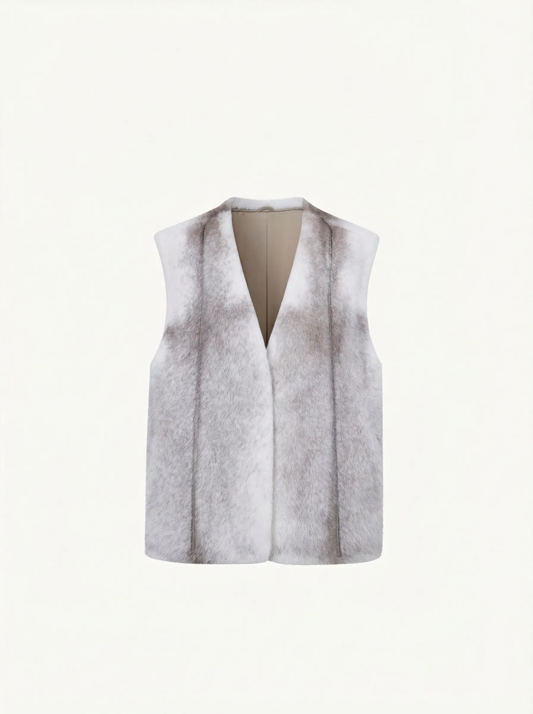 Silver Cross Mink V-Neck Vest - Image 2