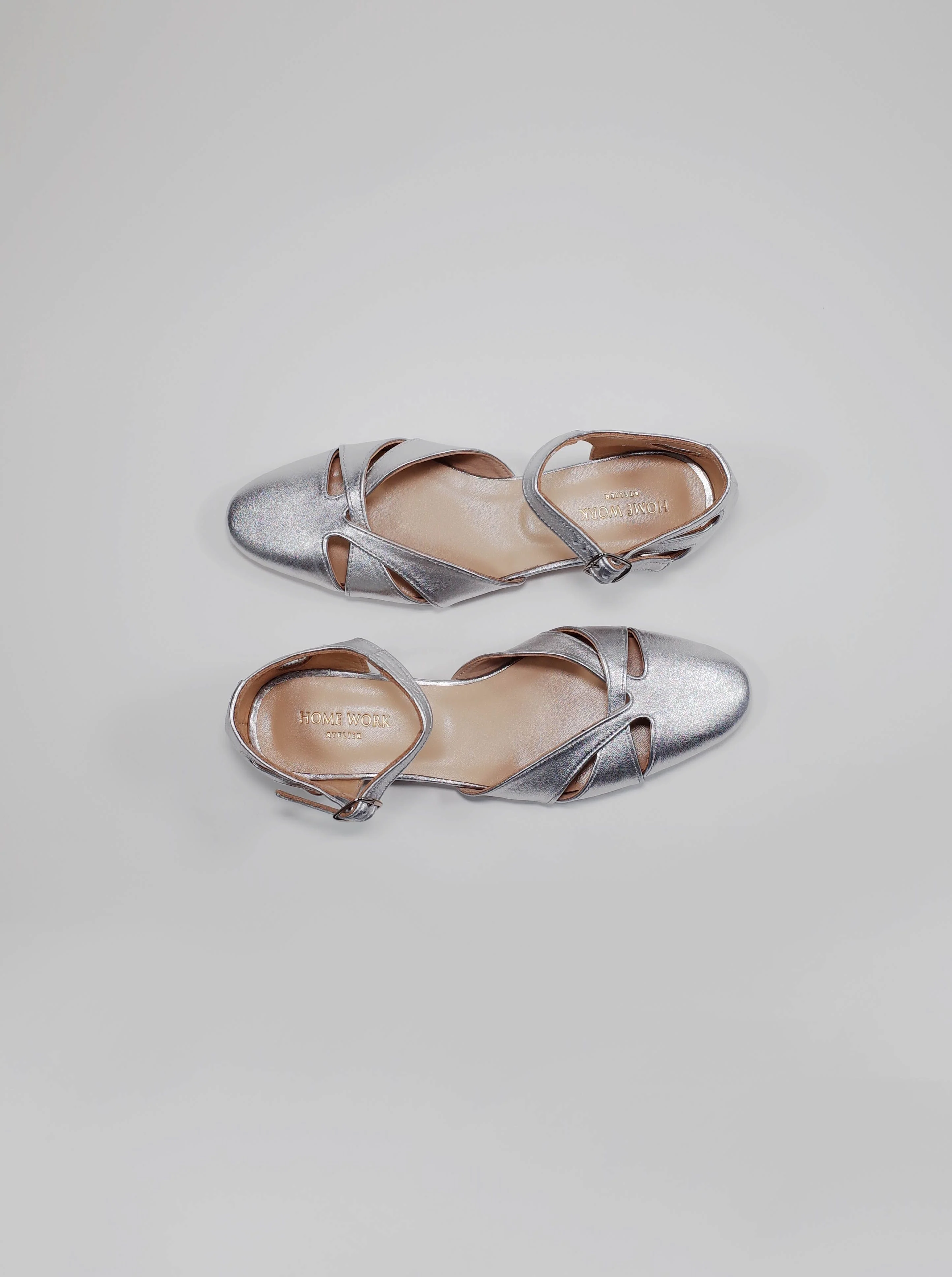 Silver Hollow Woven Sandals - Image 3