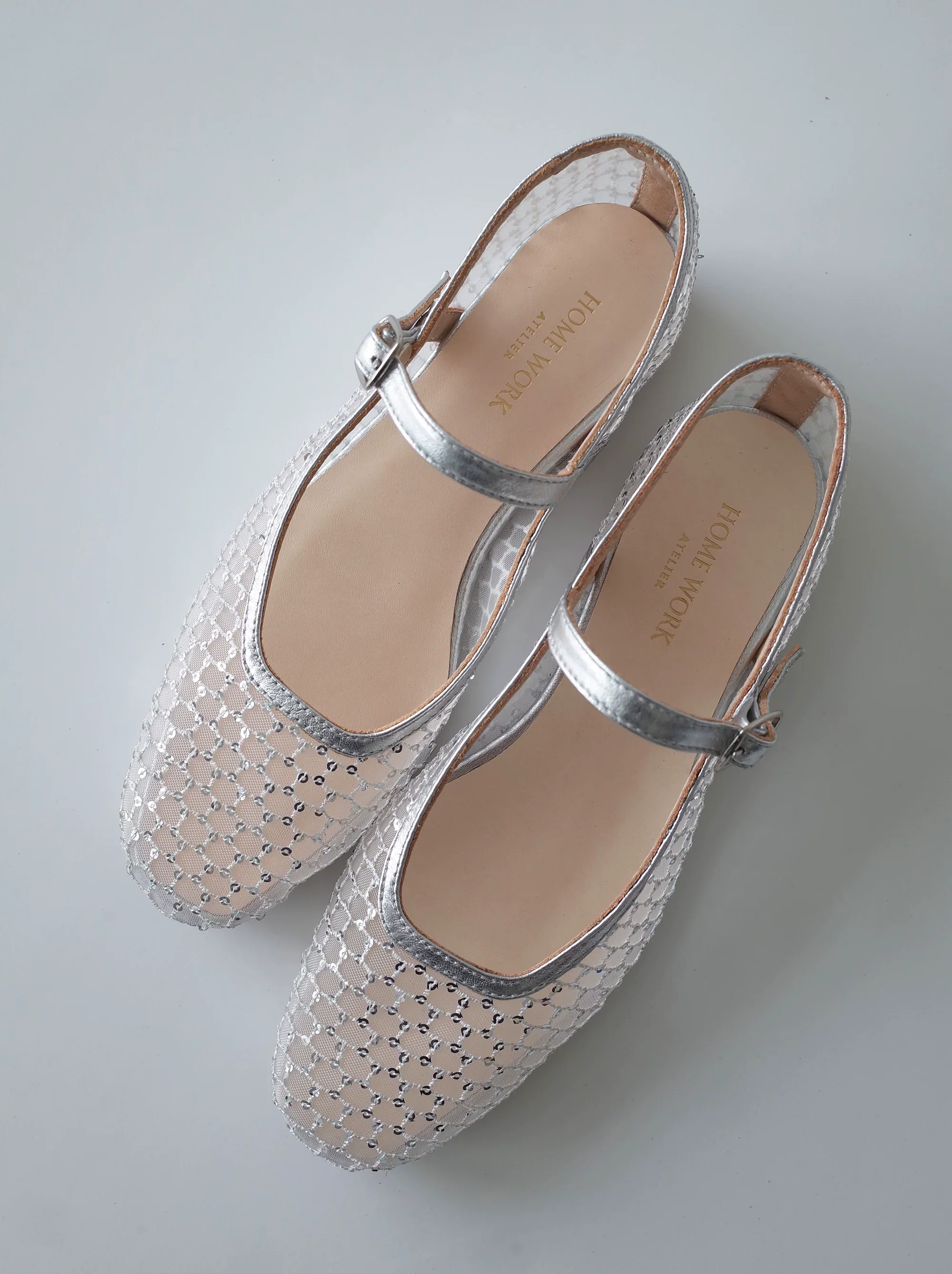 Silver Mesh Mary Jane Flats - Image 5