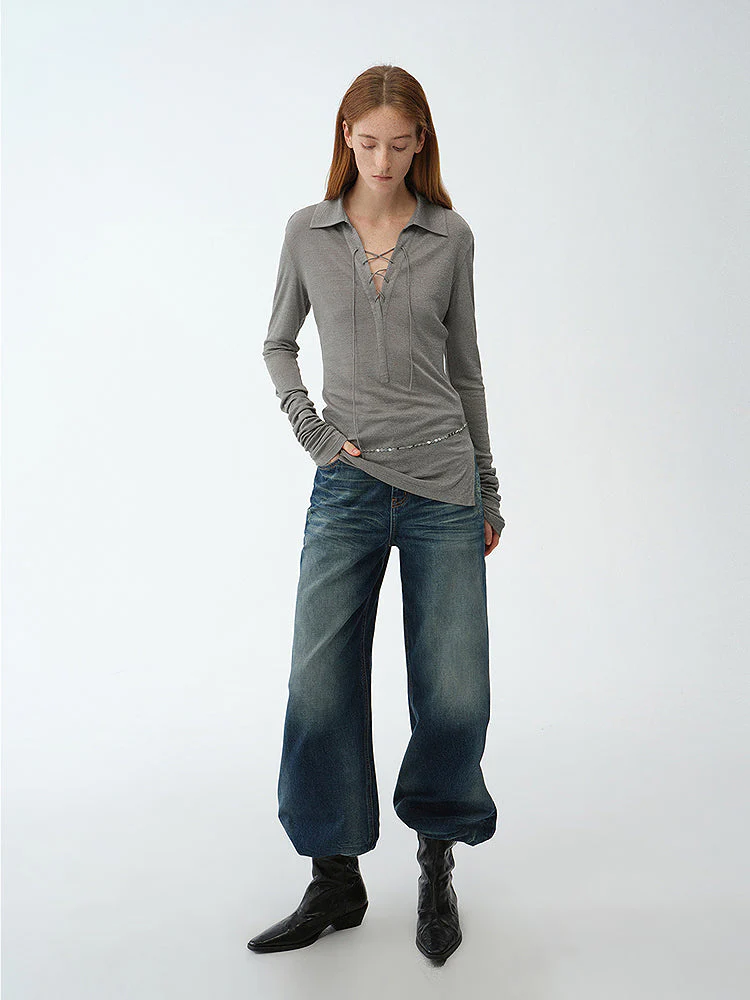 Silver Silk Knitted Top - Image 4
