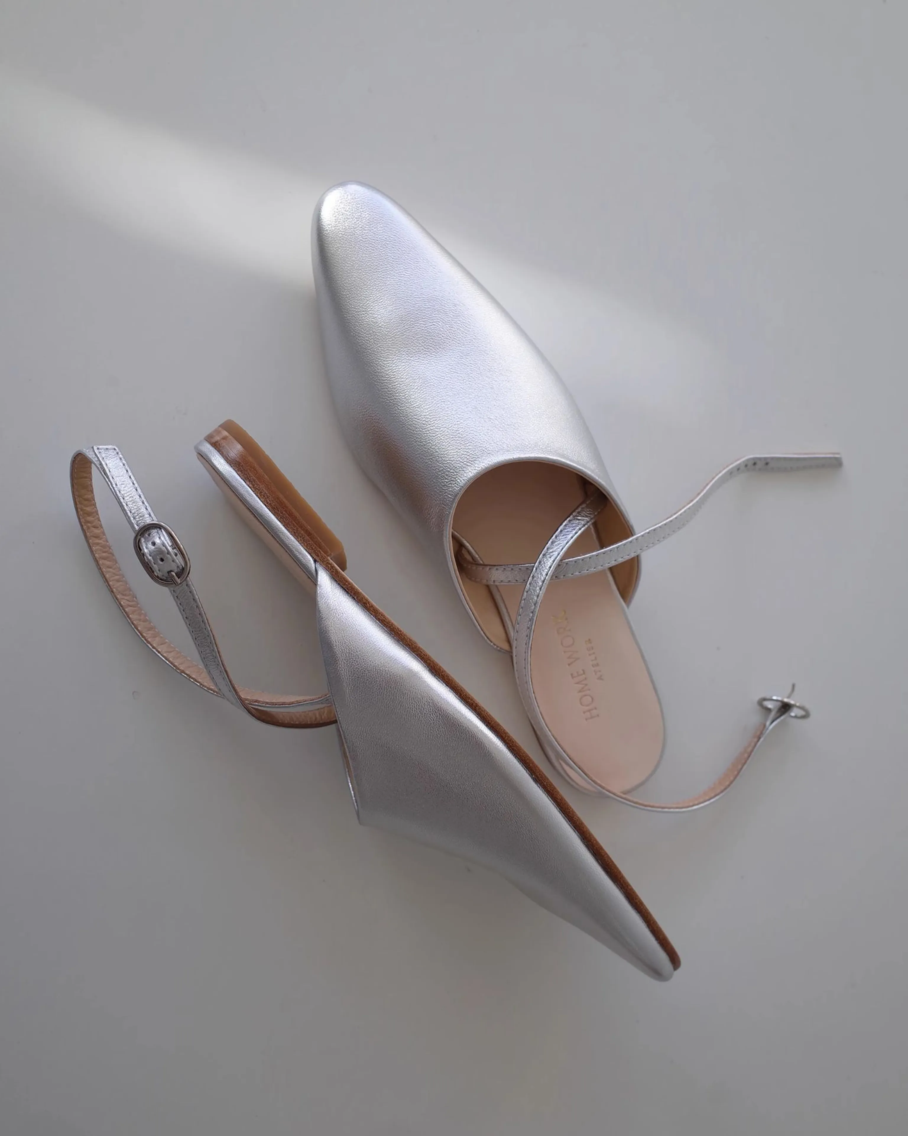 Silver Strap Mule Flats - Image 2