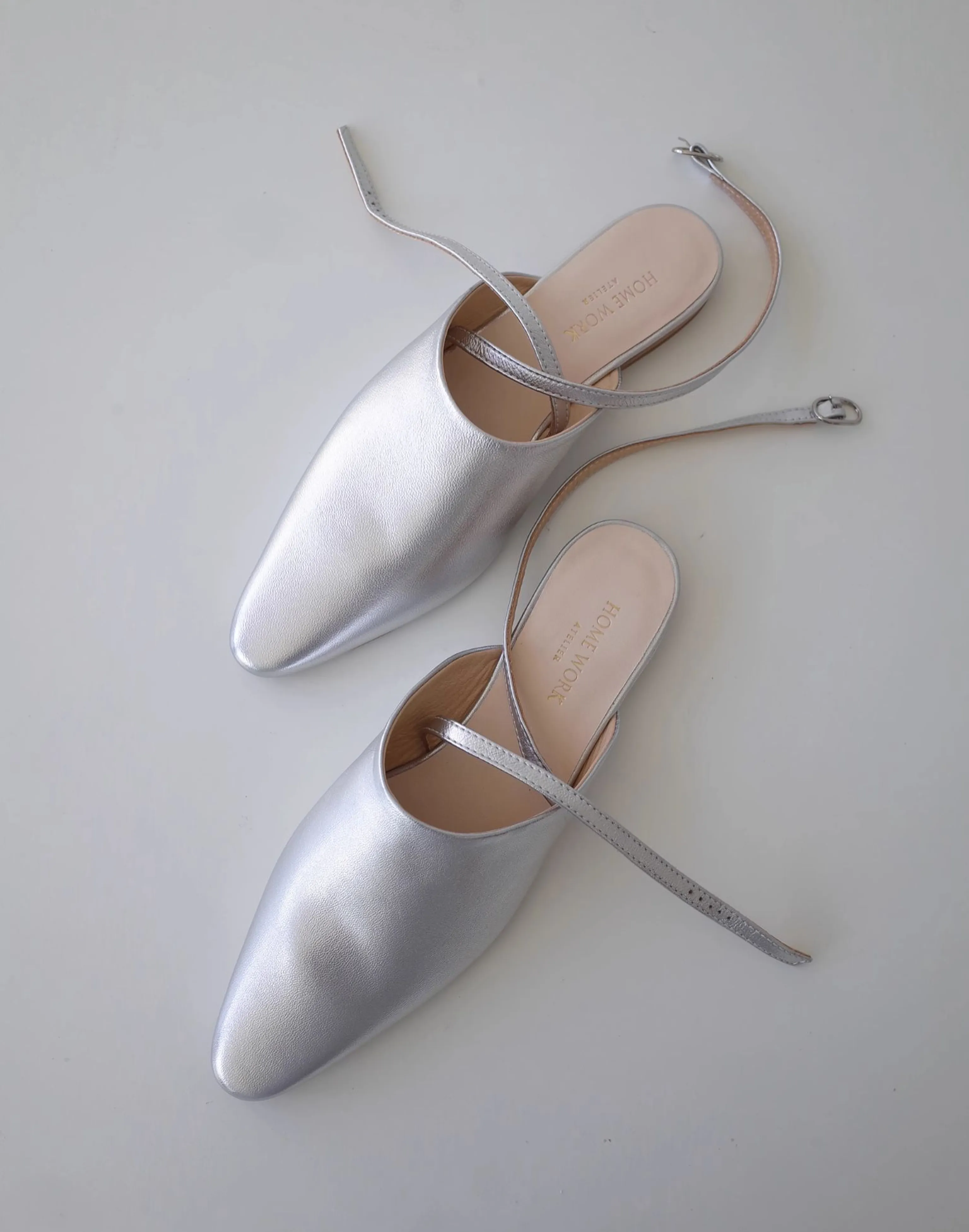 Silver Strap Mule Flats - Image 4