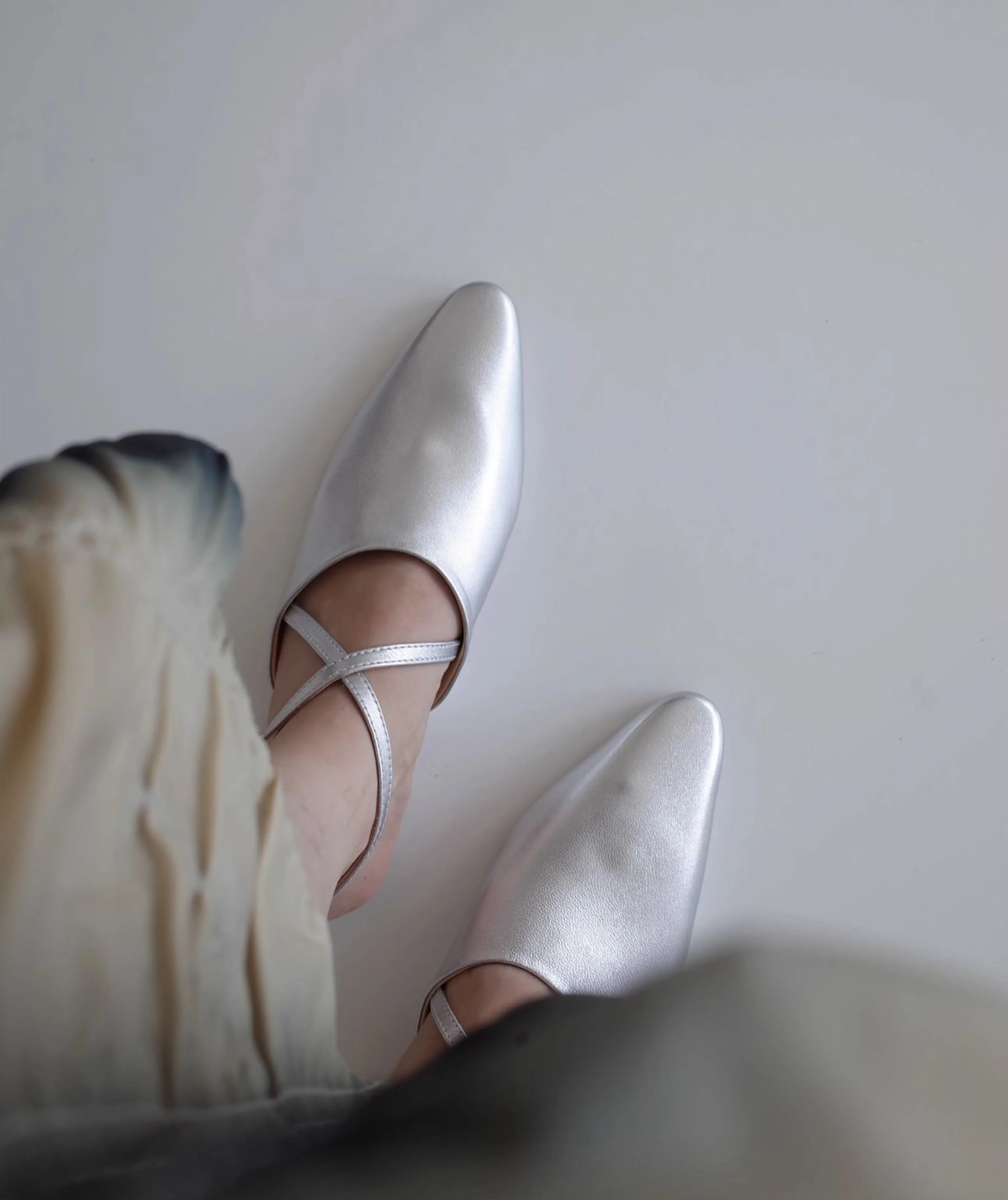 Silver Strap Mule Flats - Image 5