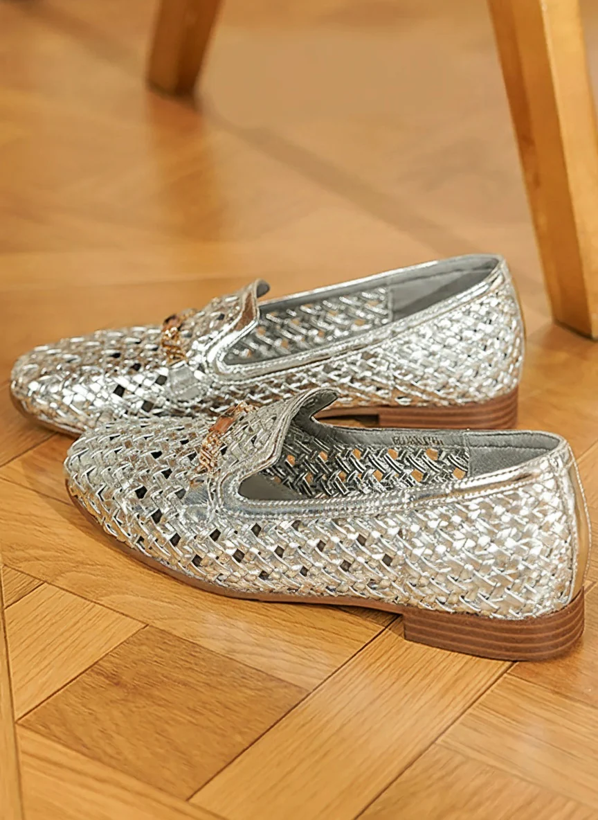 Silver Woven Loafer - Image 3
