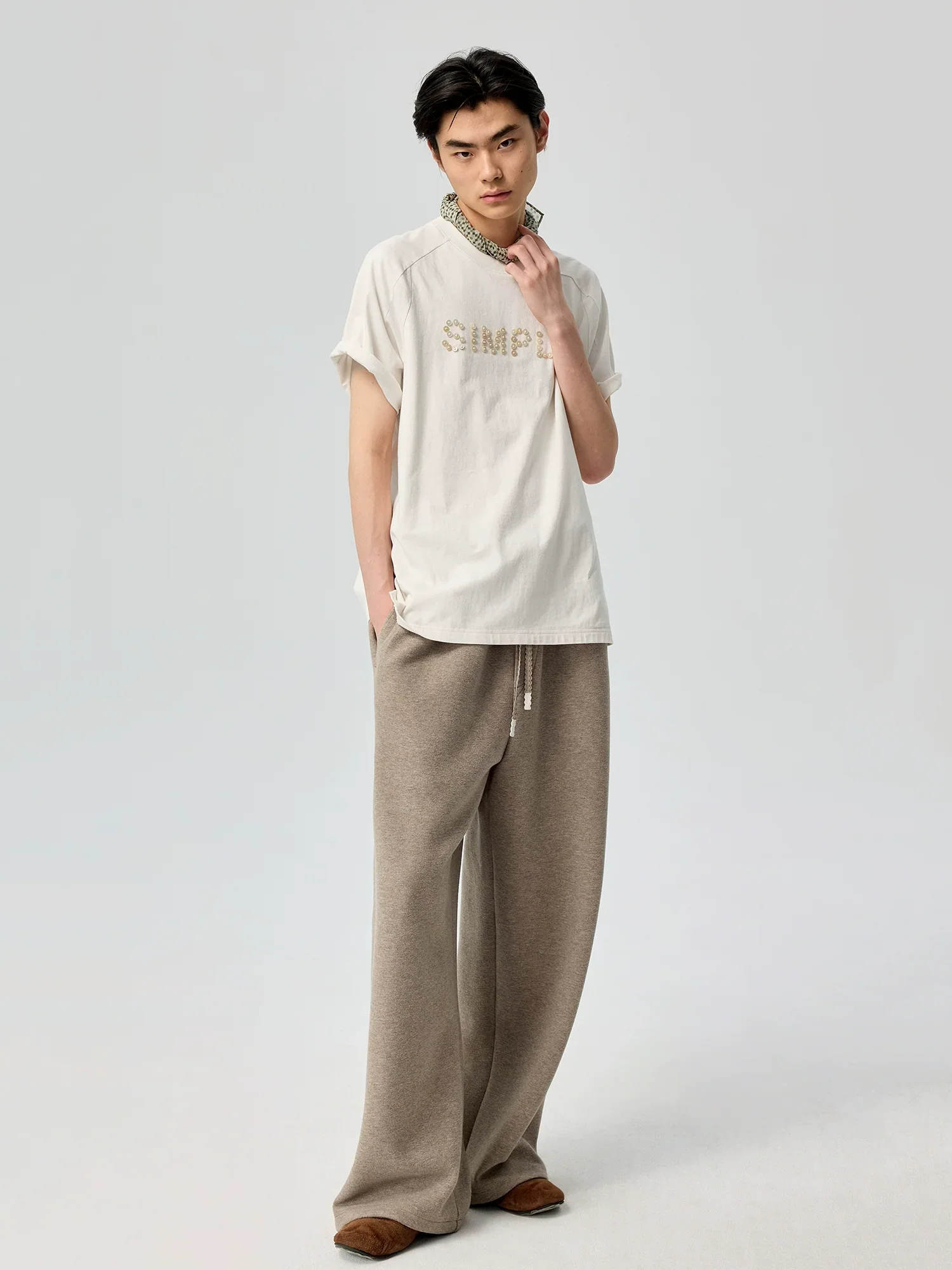 SIMPLE Button-Embellished T-shirt