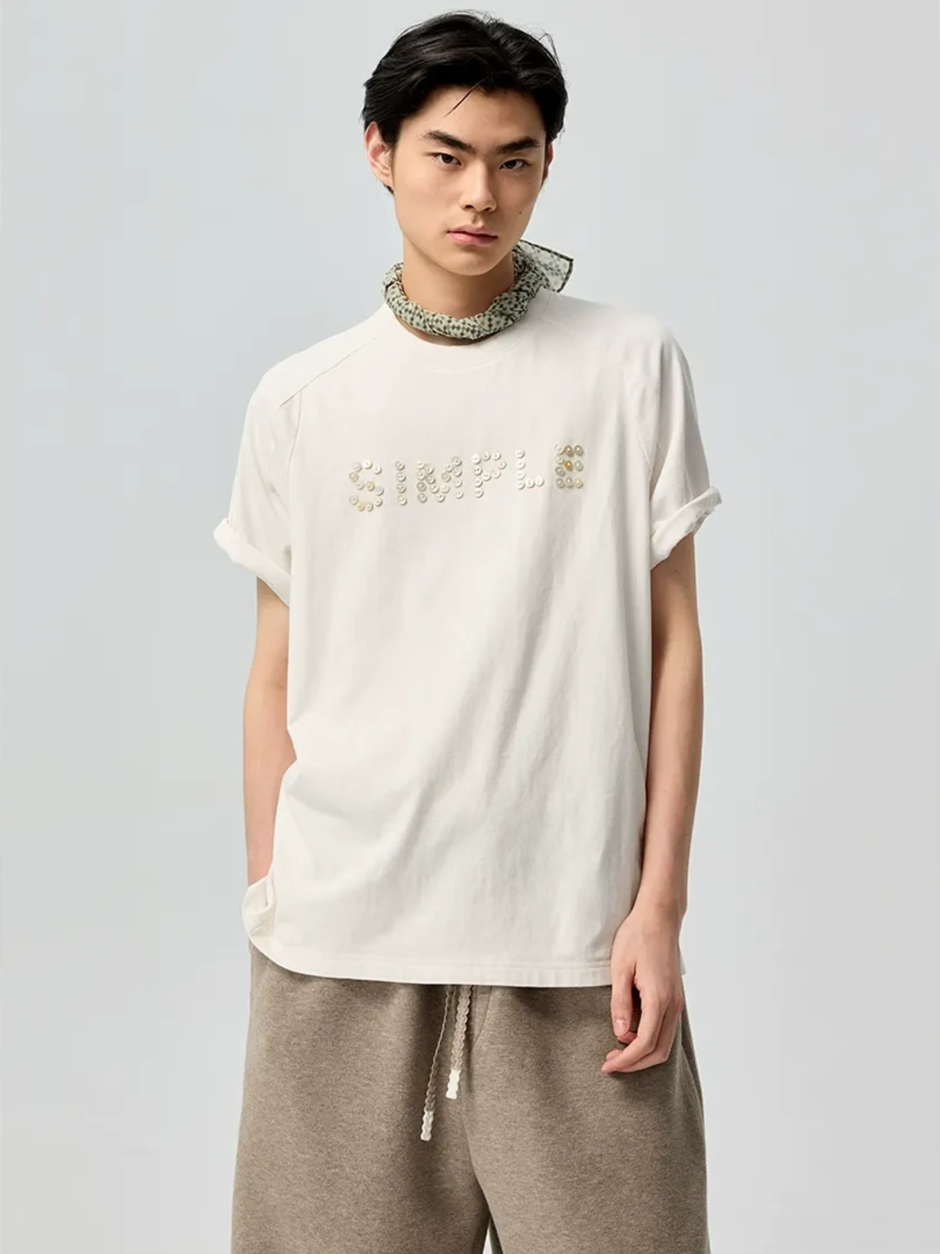 SIMPLE Button-Embellished T-shirt - Image 6