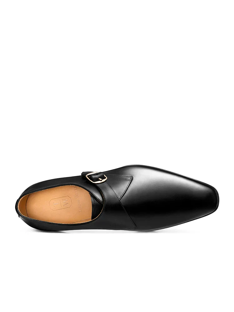 Single Monk Top-Grain Leather Dress Shoe - Image 3