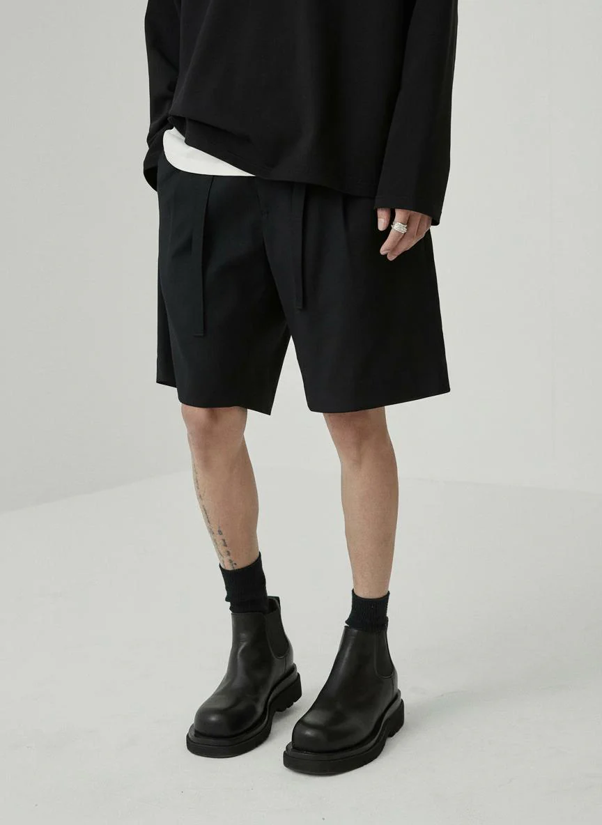Single-Pleat Drawstring Shorts - Image 10