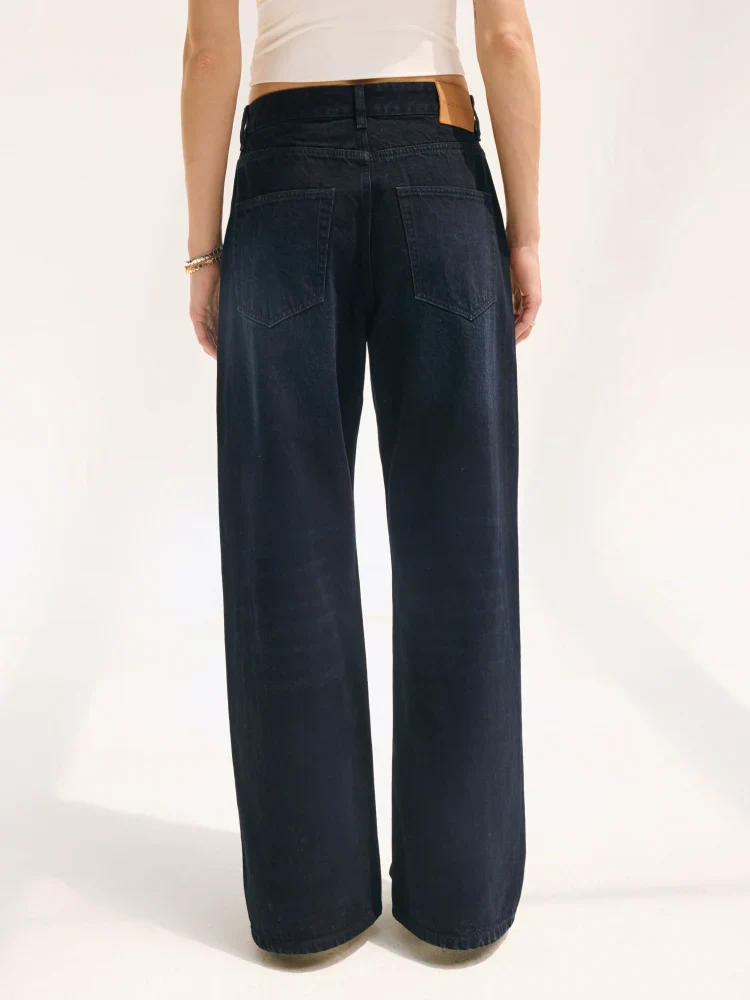 Siro-spun Washed Denim Wide-leg Jeans - Image 4