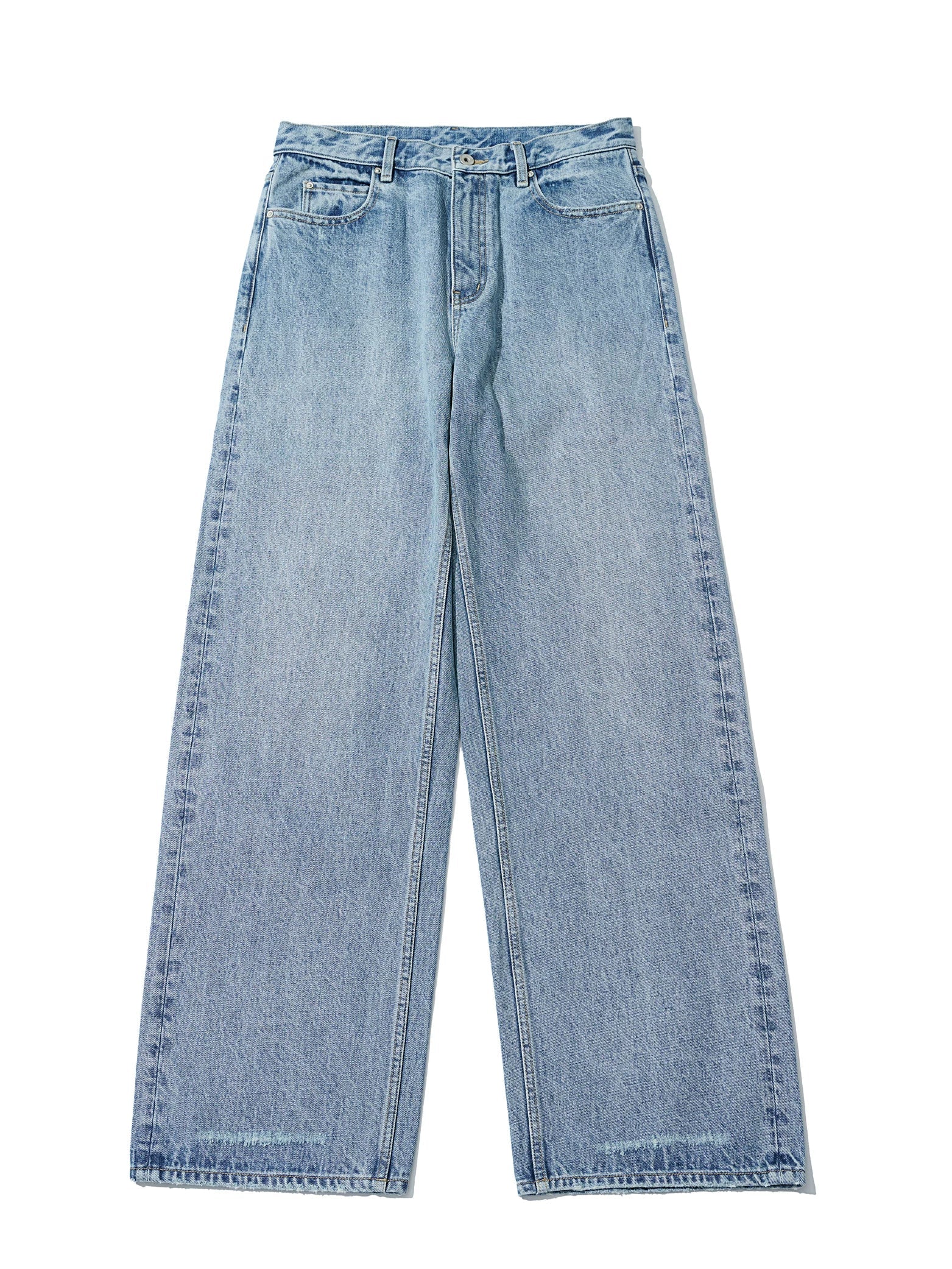 Sky Blue Wide-Leg Jeans