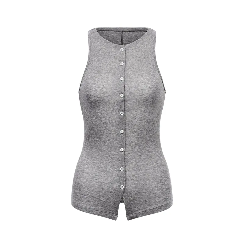 Sleek Button-Up Vest Top - Image 5