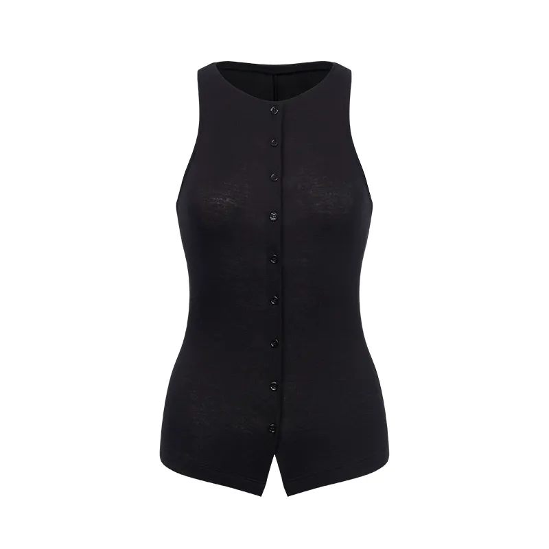 Sleek Button-Up Vest Top - Image 6