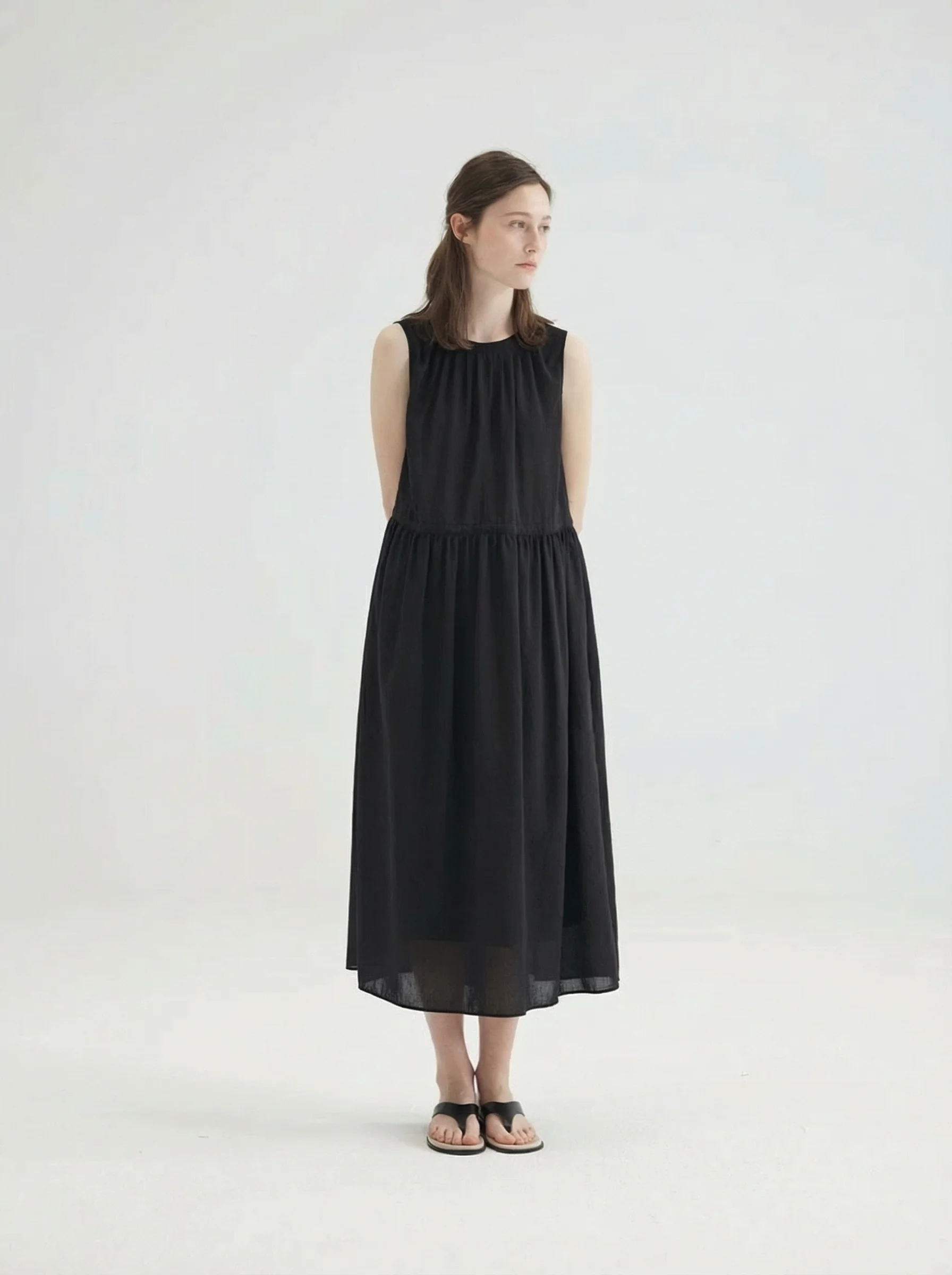 Sleeveless Drawstring Dress - Image 2