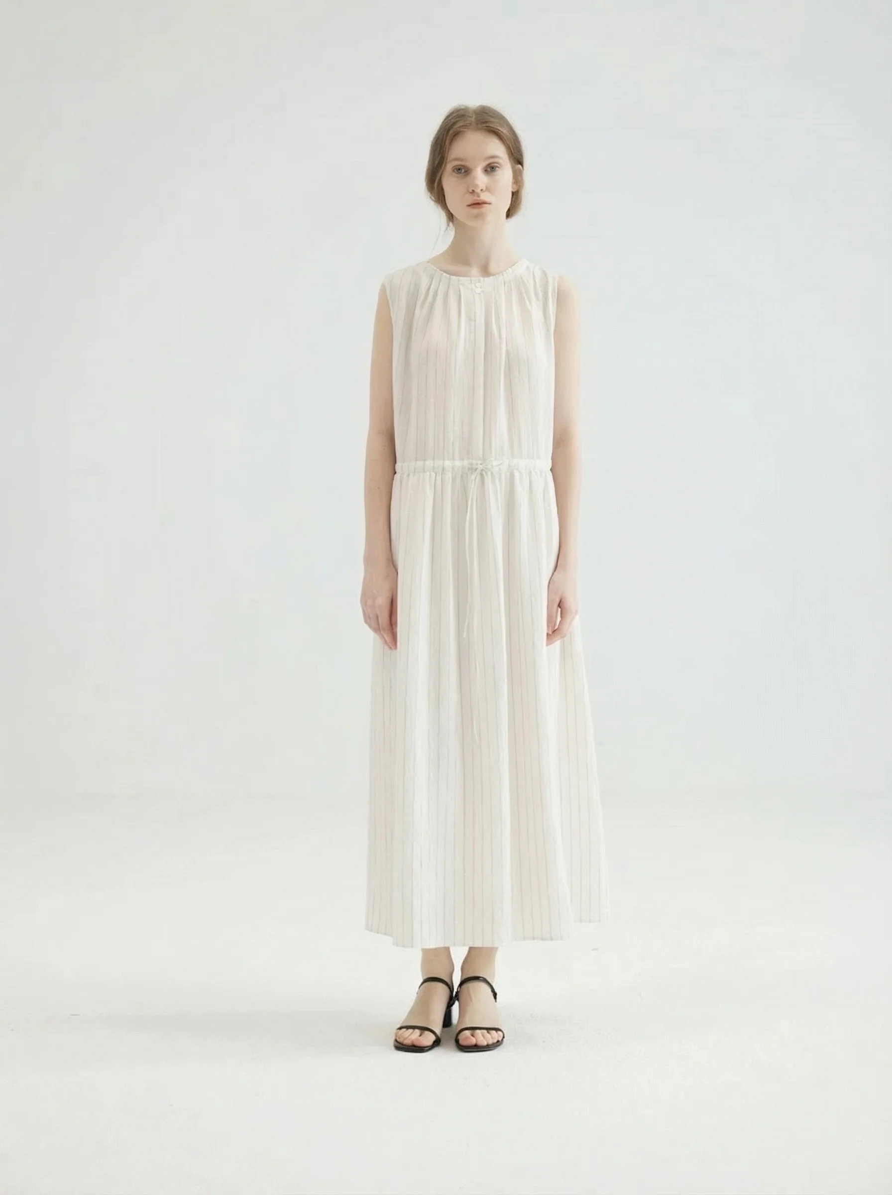 Sleeveless Drawstring Dress - Image 3