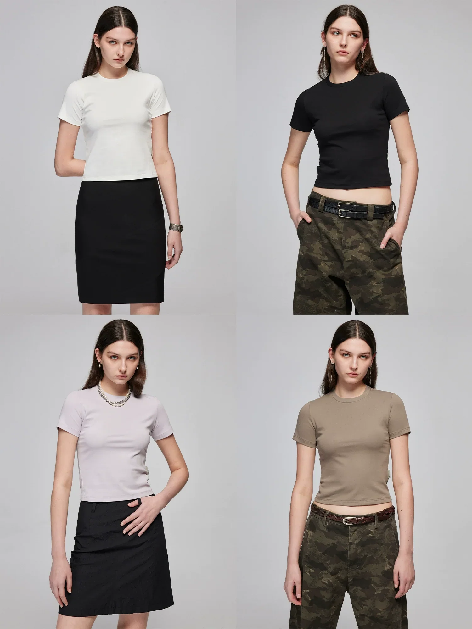 Slim Cotton Stretch Crop Tee