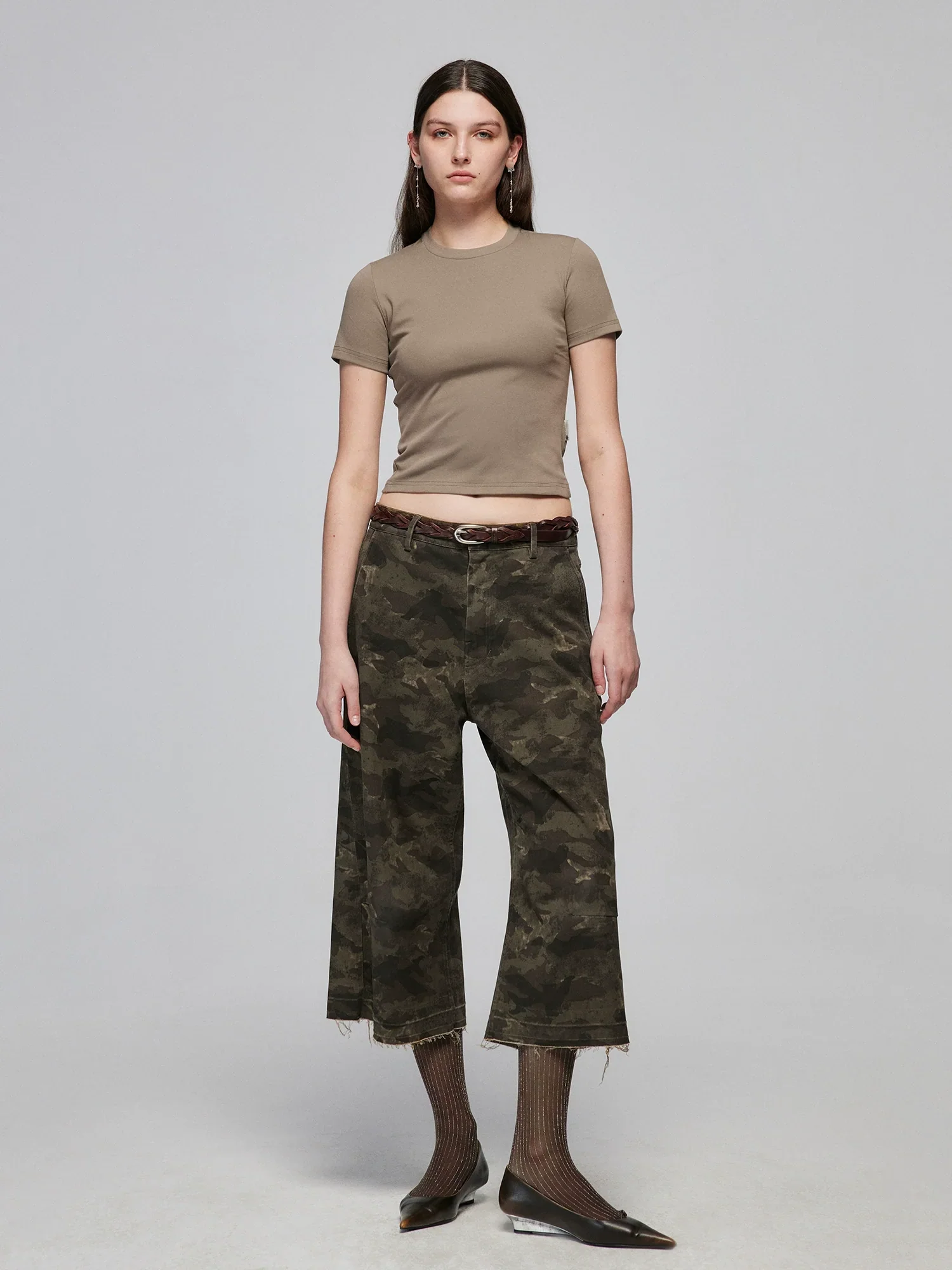 Slim Cotton Stretch Crop Tee - Image 2