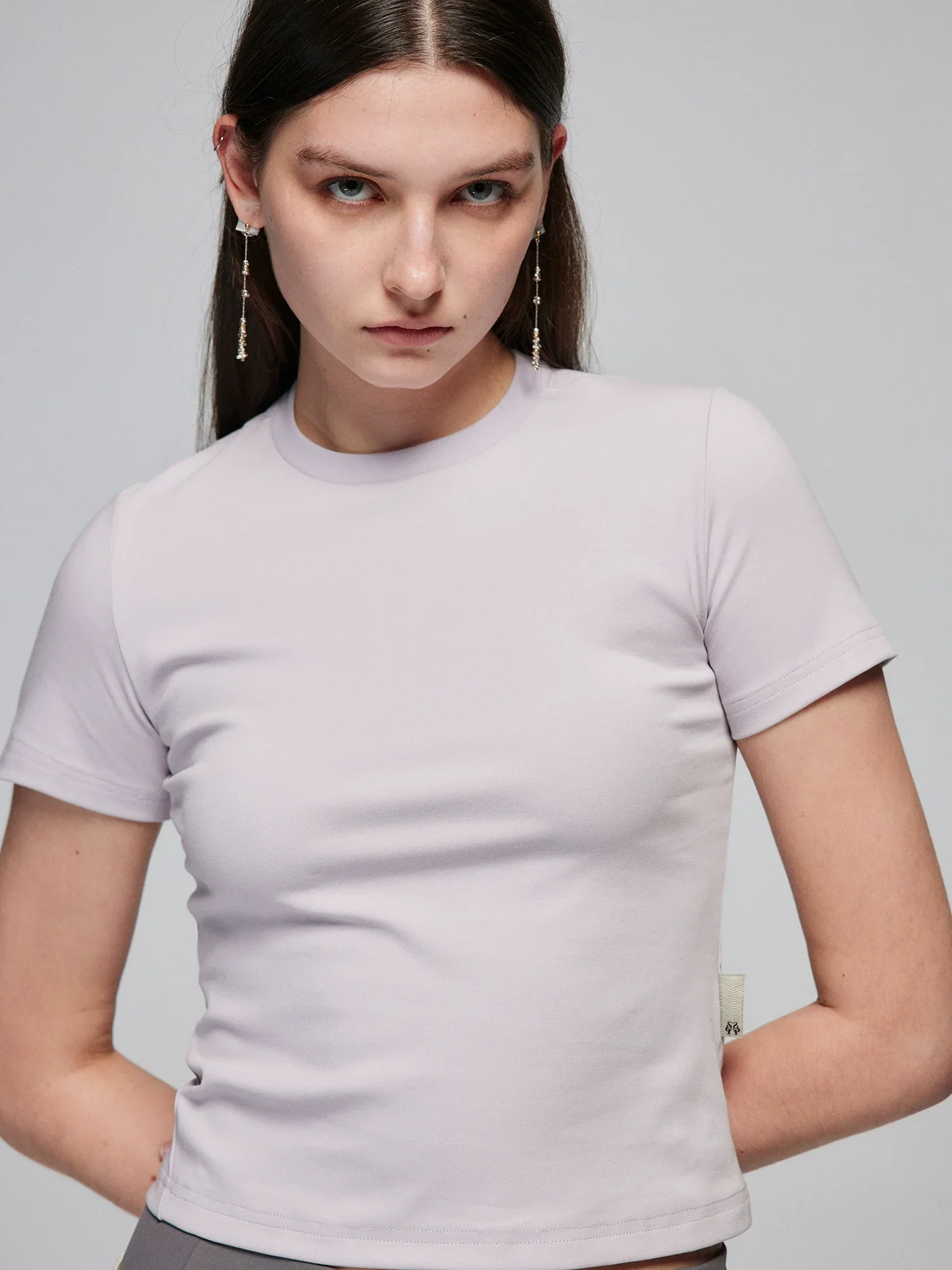 Slim Cotton Stretch Crop Tee - Image 3