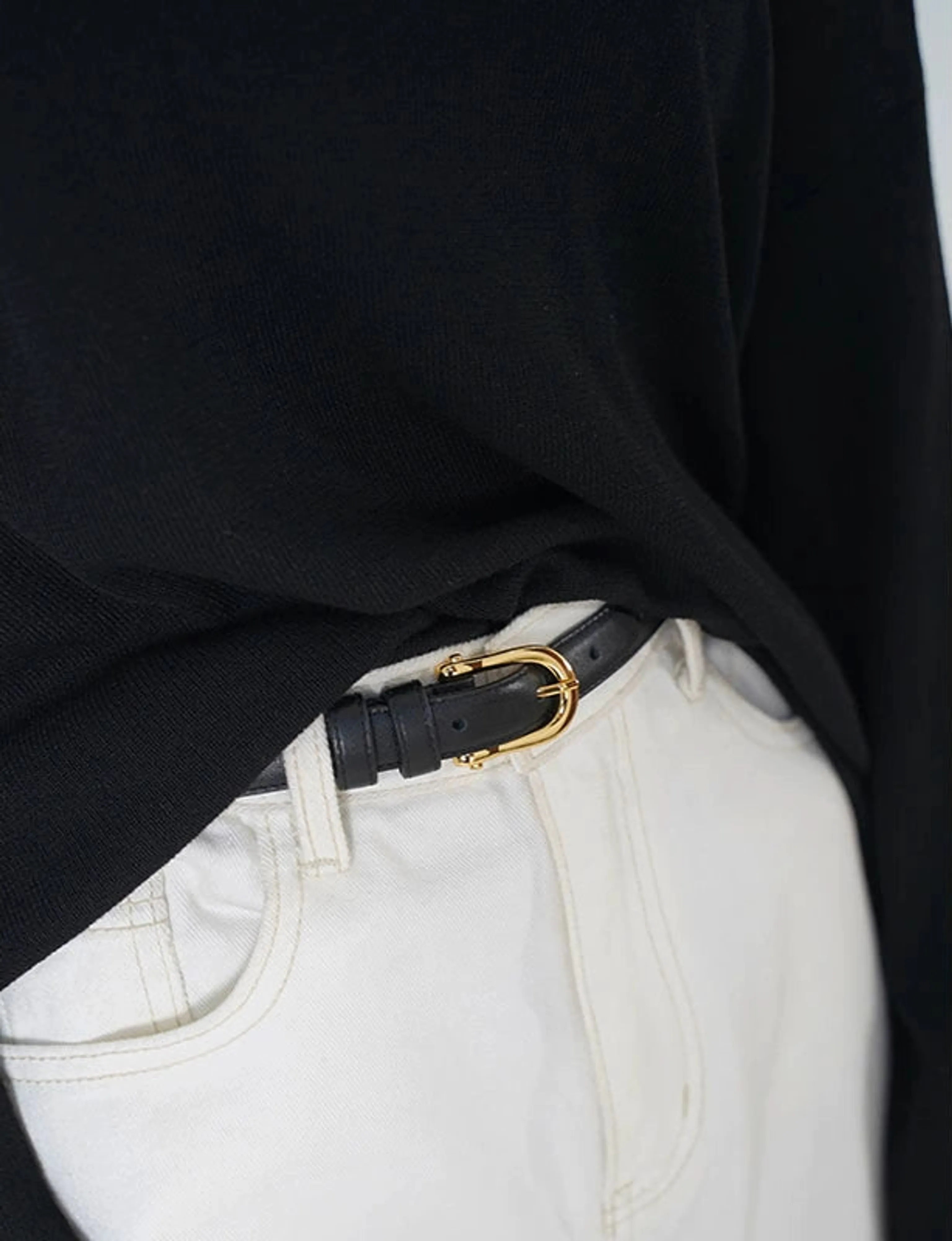 Slim Cowhide Leather Belt - Image 10