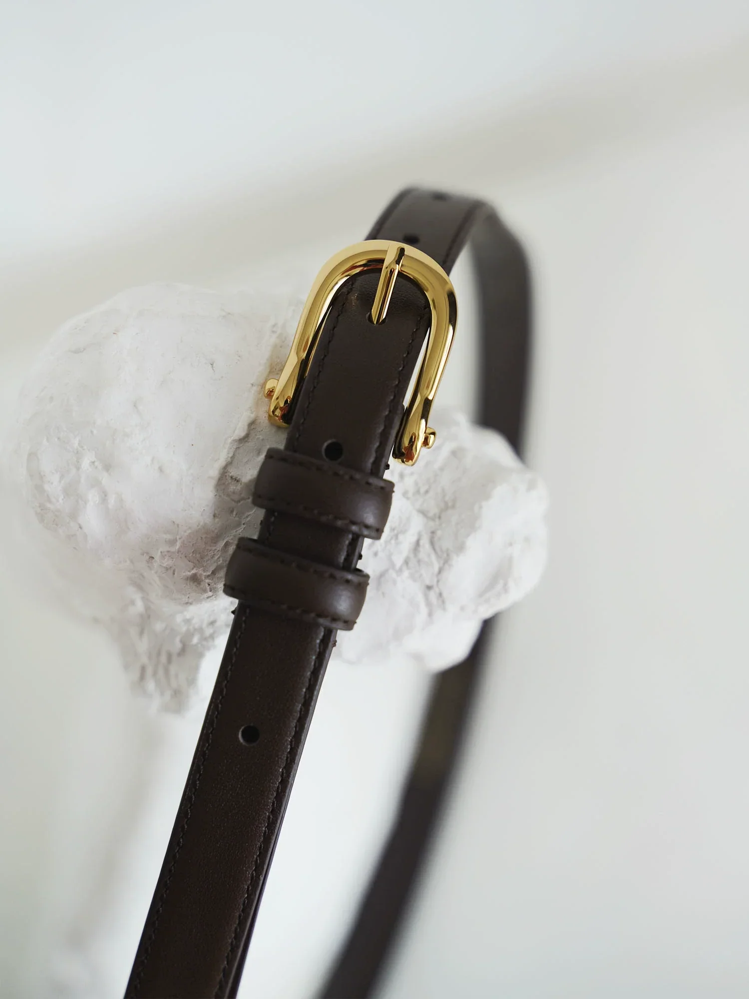 Slim Cowhide Leather Belt - Image 4
