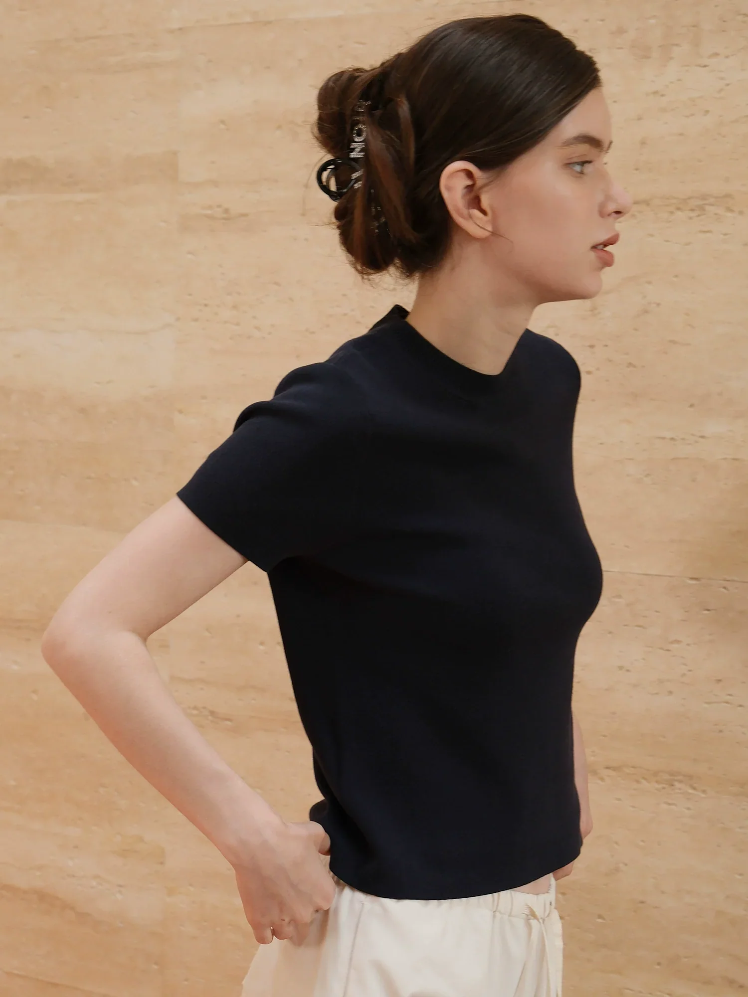 Slim Crewneck Knit Top - Image 4