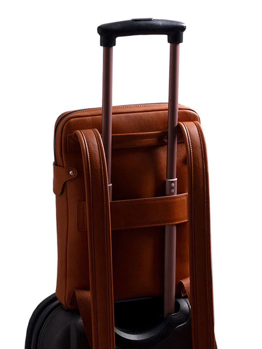 Slim Leather Laptop Backpack - Image 5