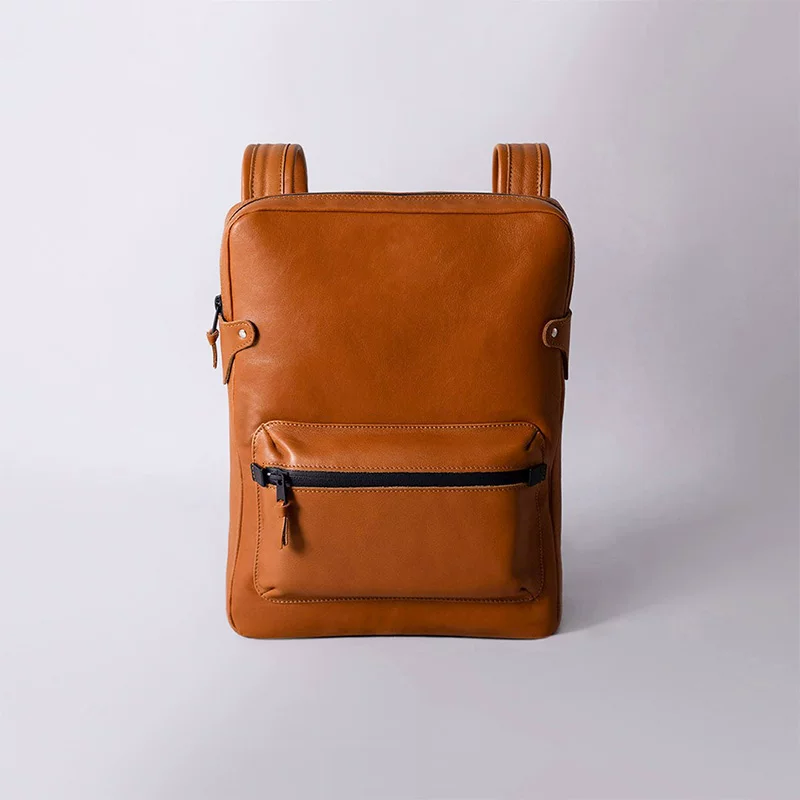 Slim Leather Laptop Backpack - Image 6