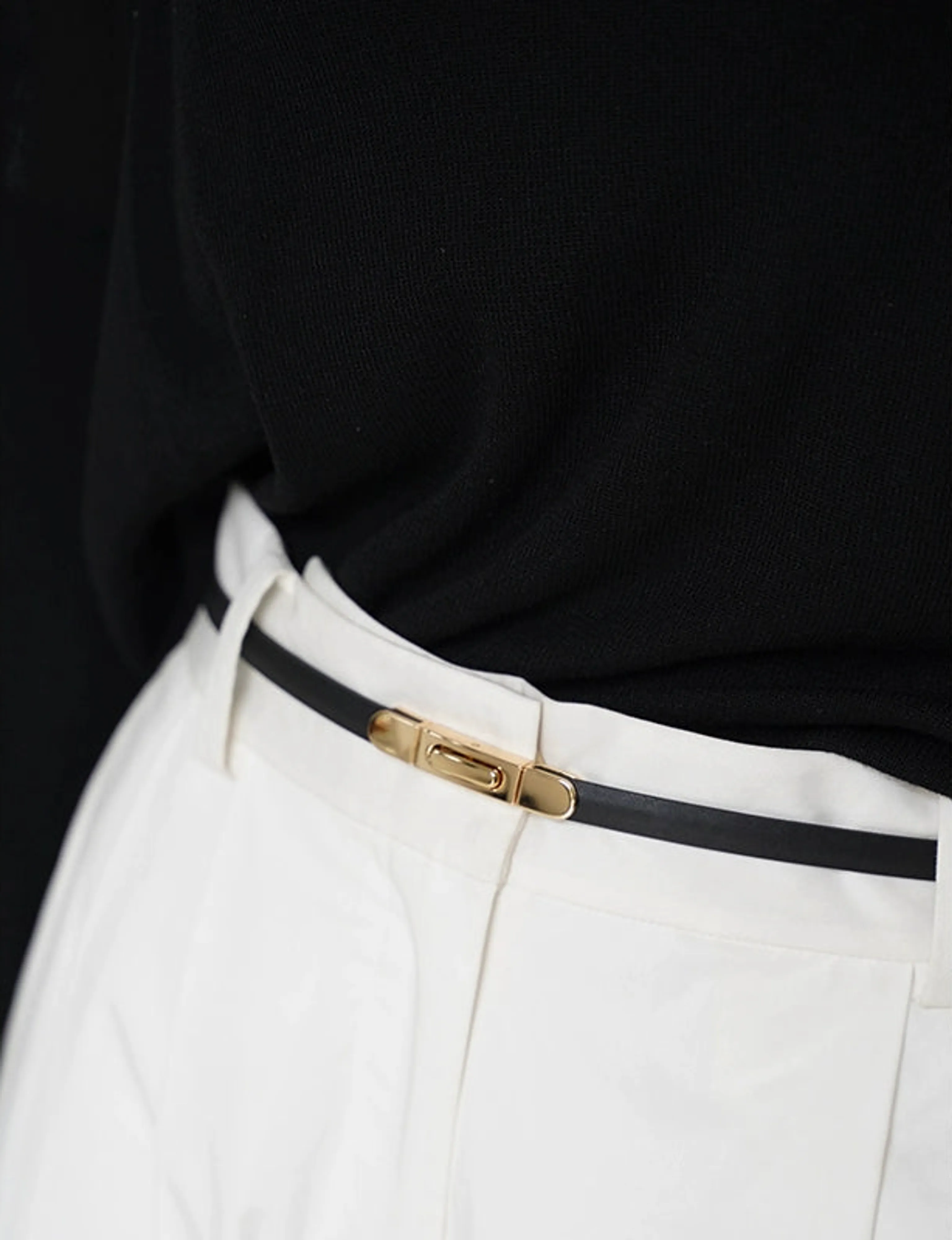 Slim Leather Waist Belt - Image 10