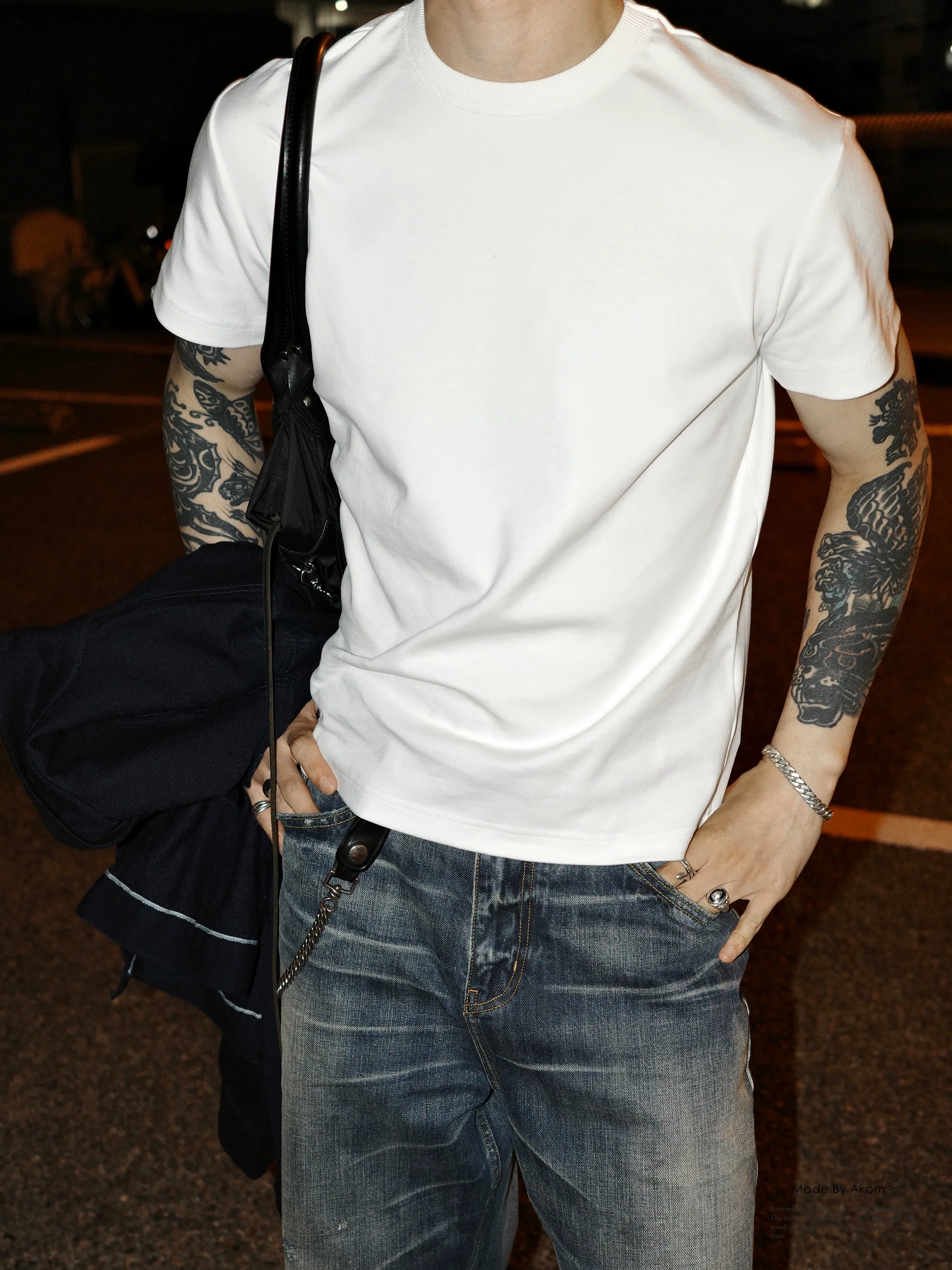 Slim Pima Cotton Crew Neck Tee - Image 4