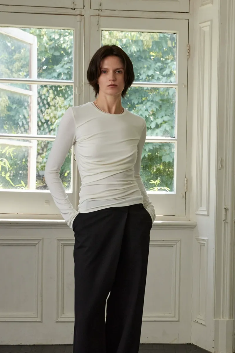 Slim Pleated Warm Top - Image 5