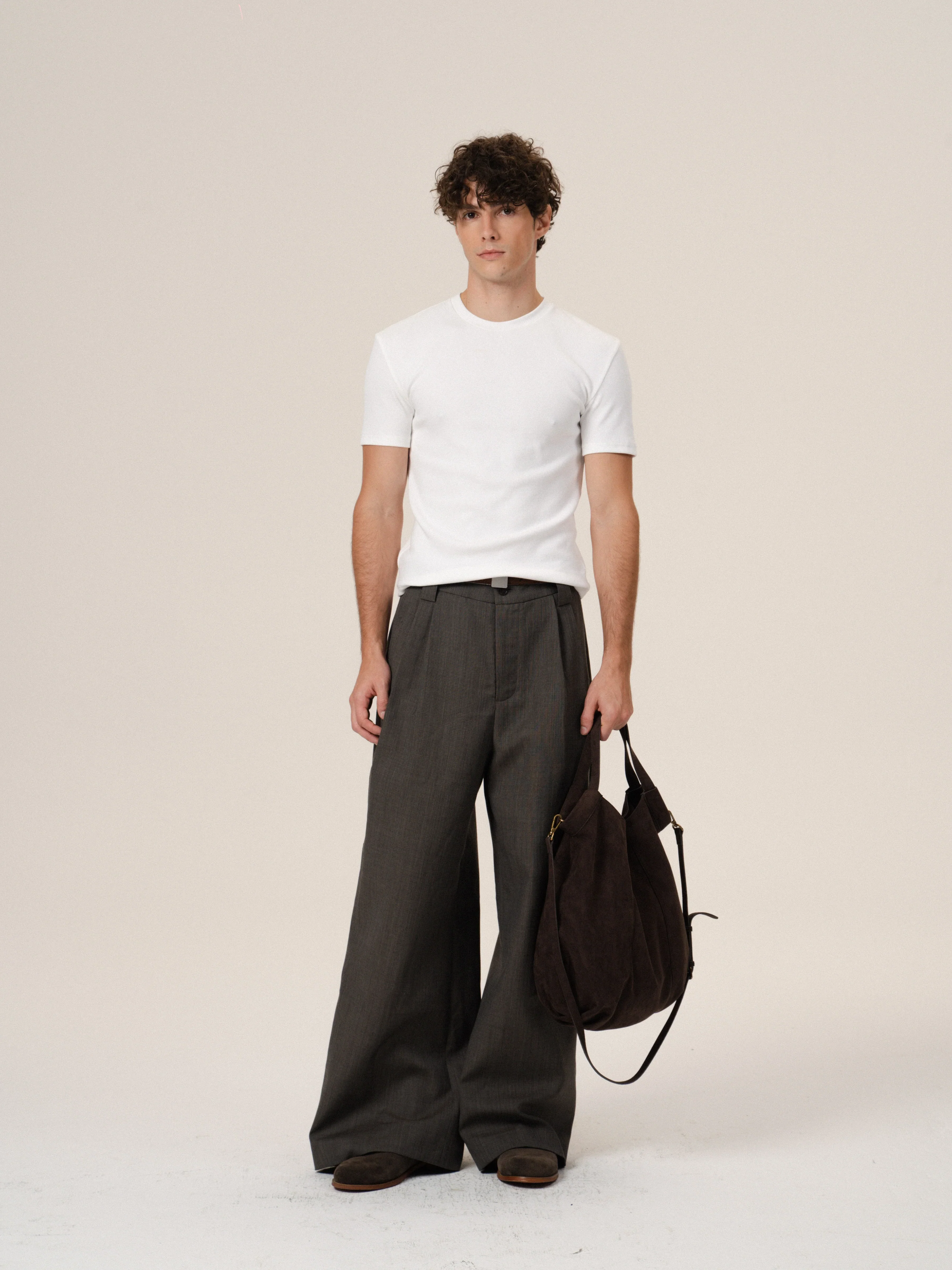 Slim Ribbed Crewneck T-Shirt