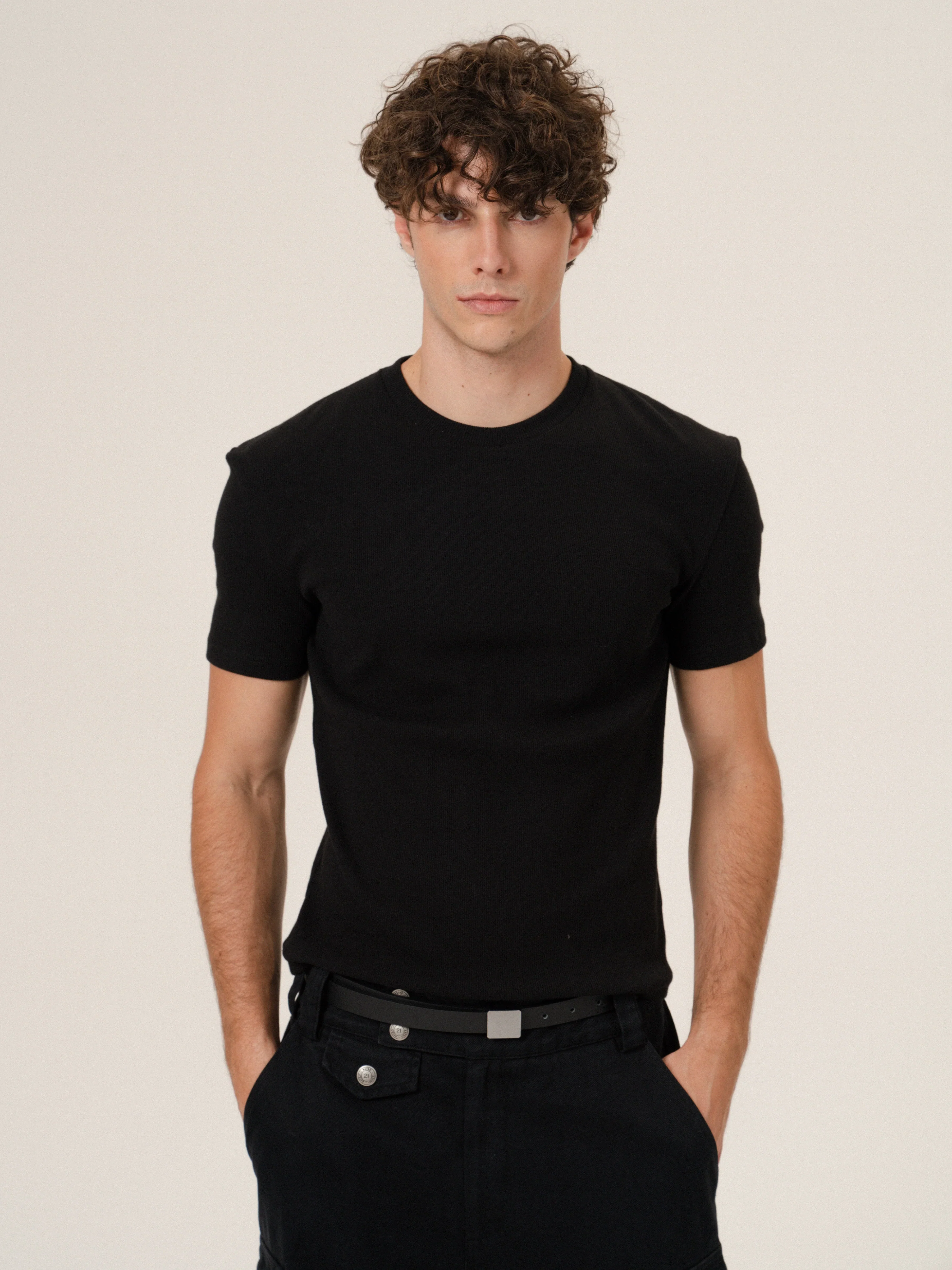 Slim Ribbed Crewneck T-Shirt - Image 4
