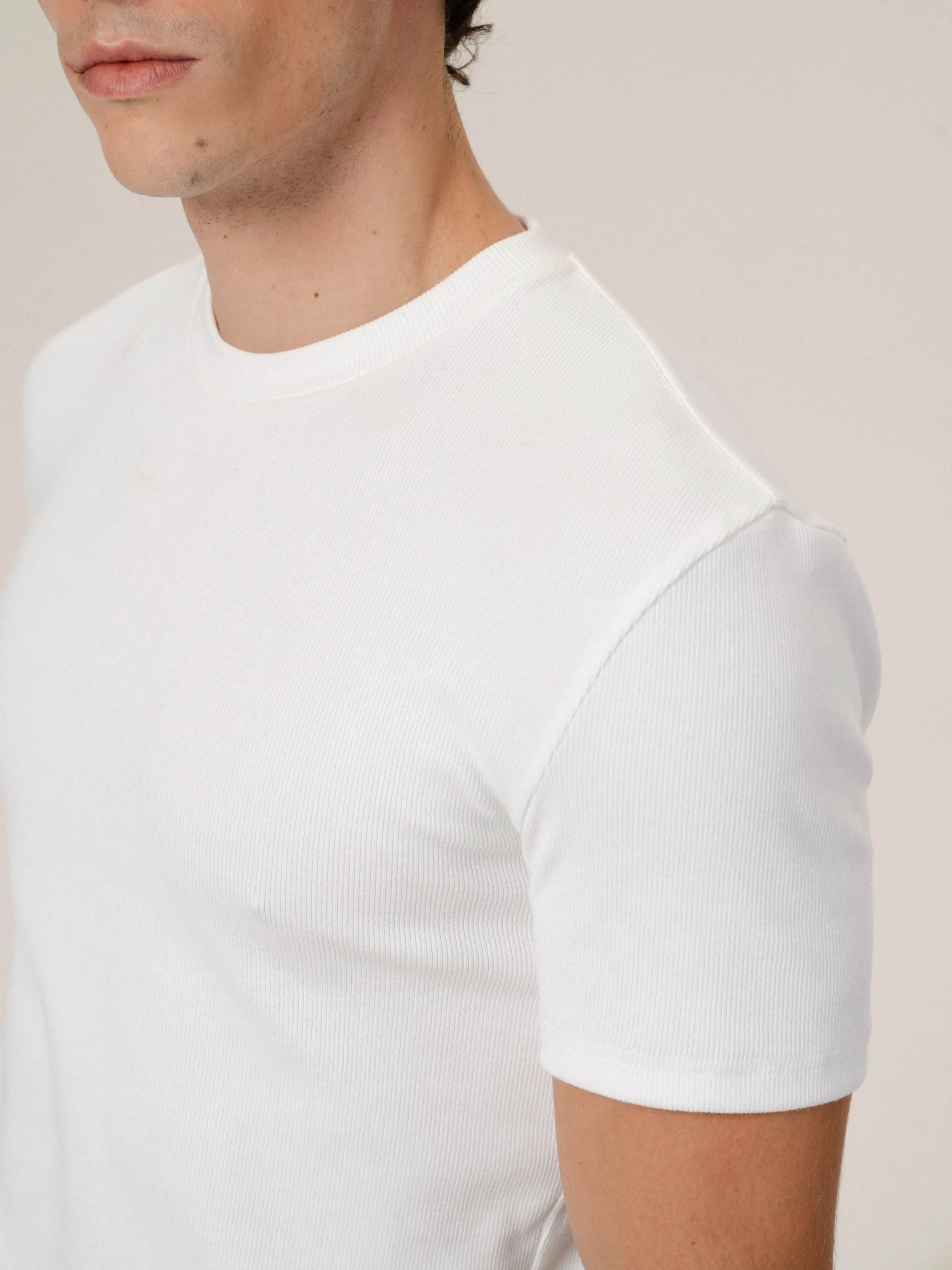 Slim Ribbed Crewneck T-Shirt - Image 7