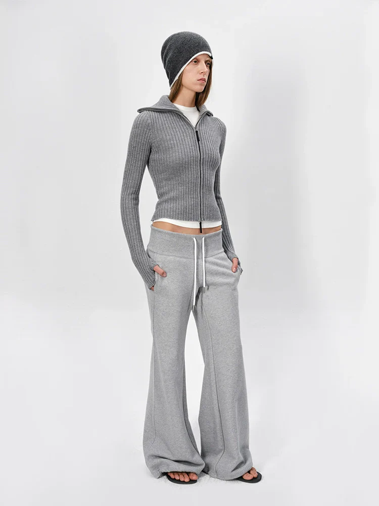 Slim Ribbed Wool Turtleneck Cardigan - Image 2