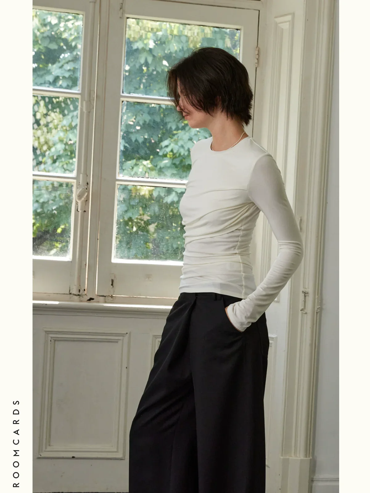 Slim Ruched Long-Sleeve Tee